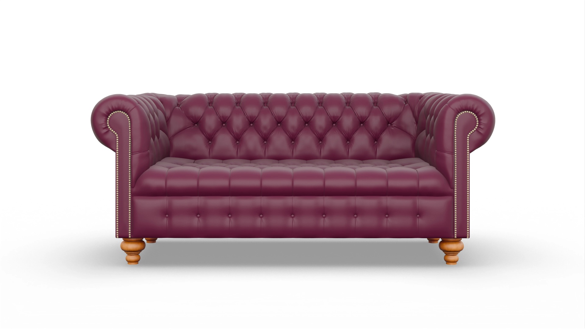 Victorian Chesterfield Sofa Liberty Ansicht des Produktes Liberty 3-Sitzer in Leder rot