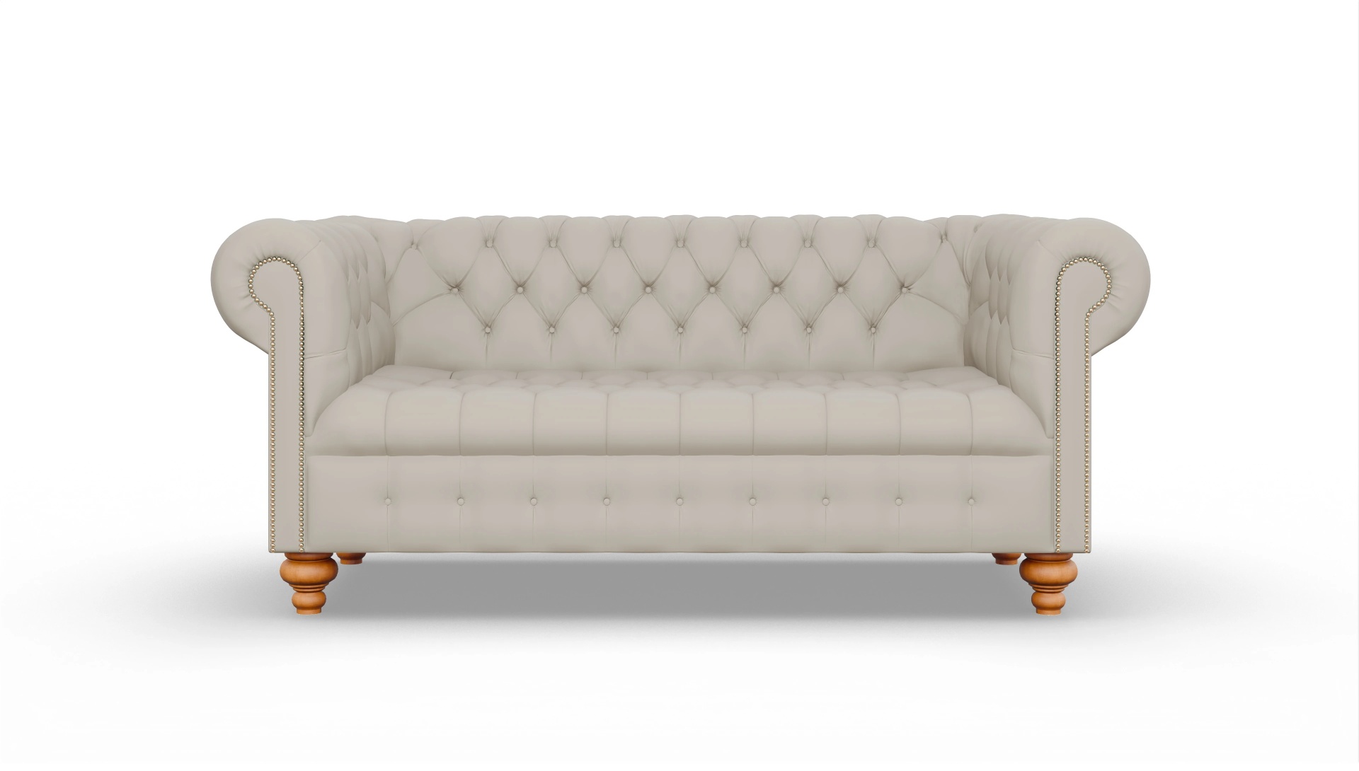 Victorian Chesterfield Sofa Liberty Ansicht des Produktes Liberty 3-Sitzer in Leder weiß