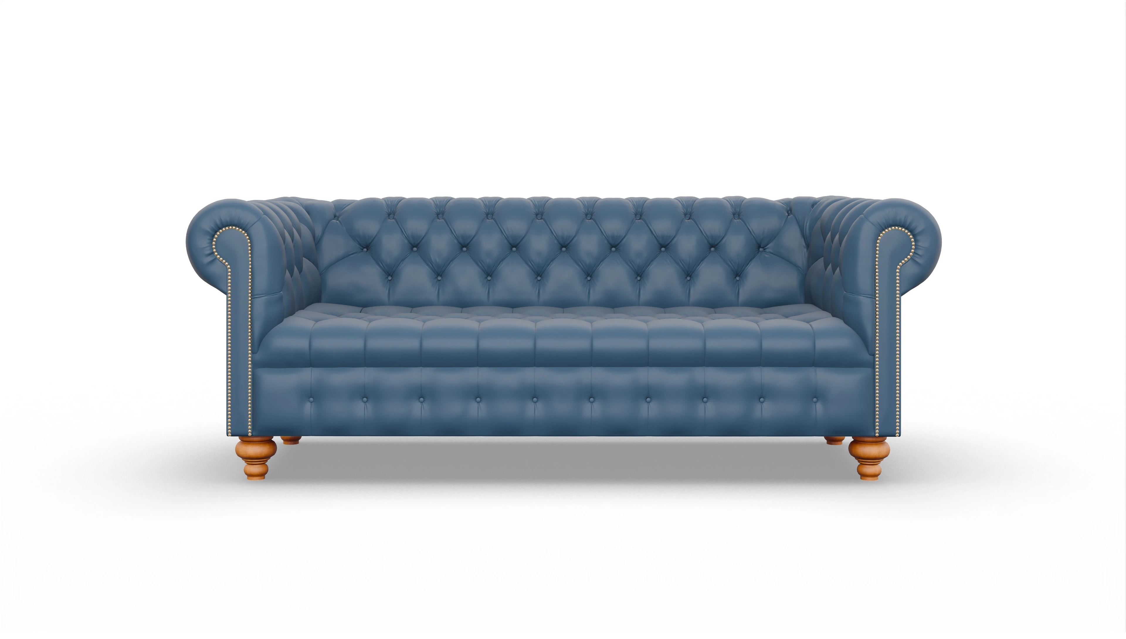 Victorian Chesterfield Sofa Liberty Ansicht des Produktes Liberty 3,5-Sitzer in Leder blau