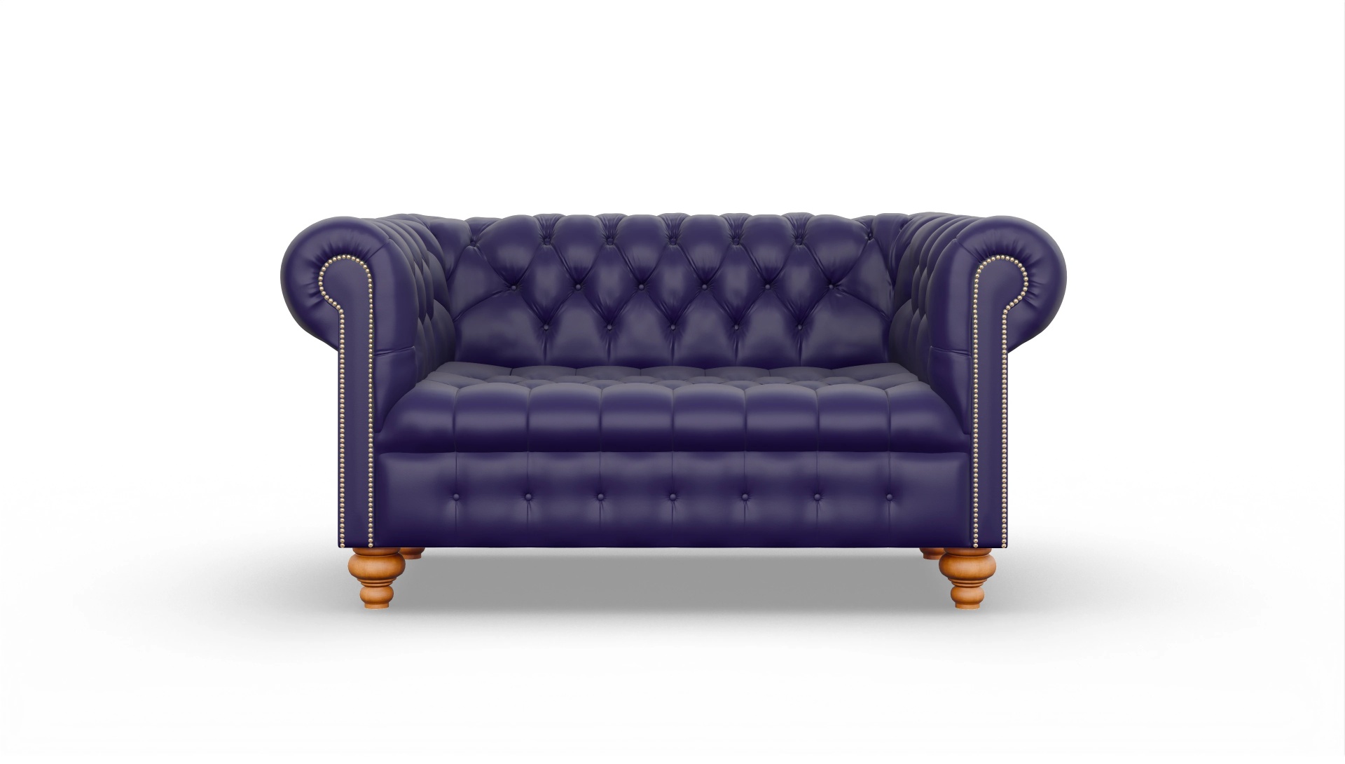 Victorian Chesterfield Sofa Liberty Ansicht des Produktes Liberty 2-Sitzer in Leder blau