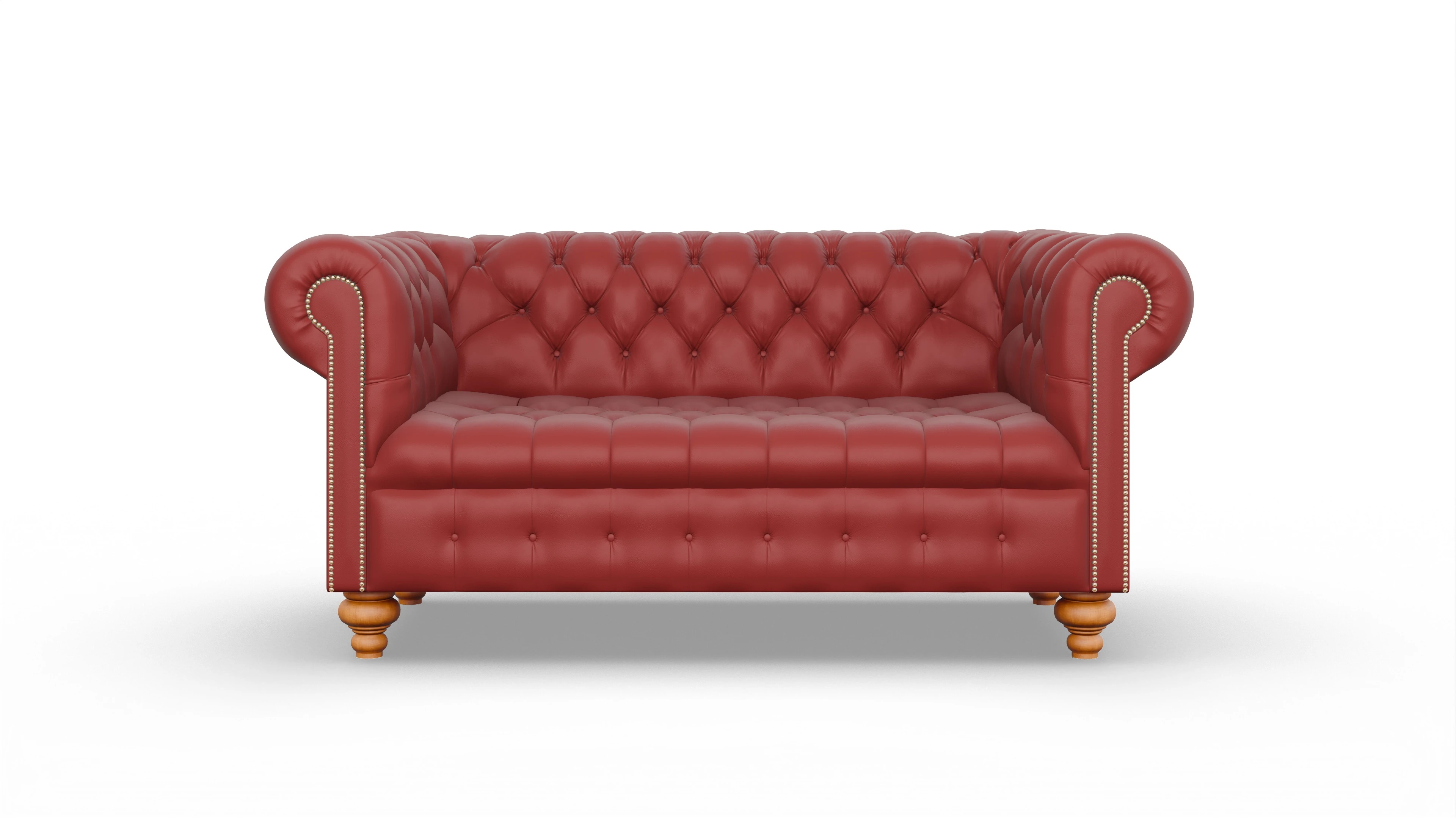 Victorian Chesterfield Sofa Liberty Ansicht des Produktes Liberty 2,5-Sitzer in Leder rot