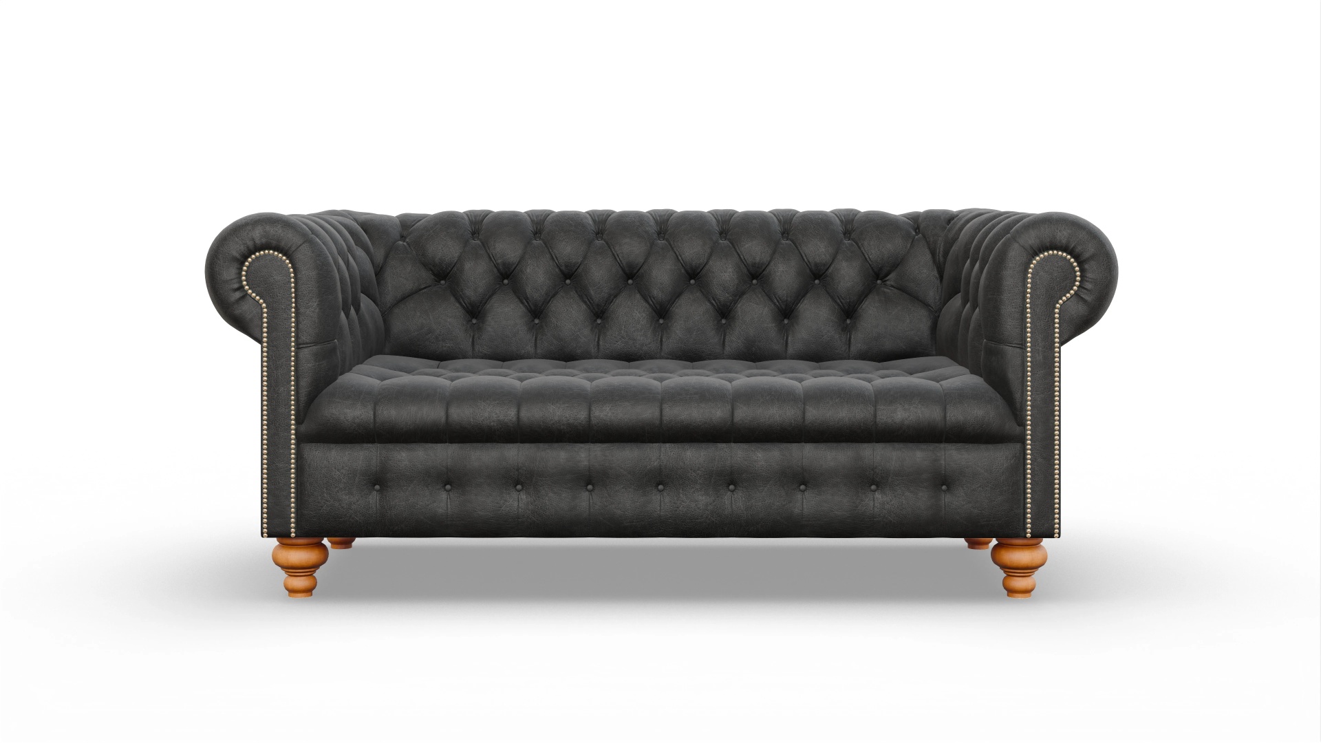 Victorian Chesterfield Sofa Liberty Ansicht des Produktes Liberty 3-Sitzer in Leder schwarz