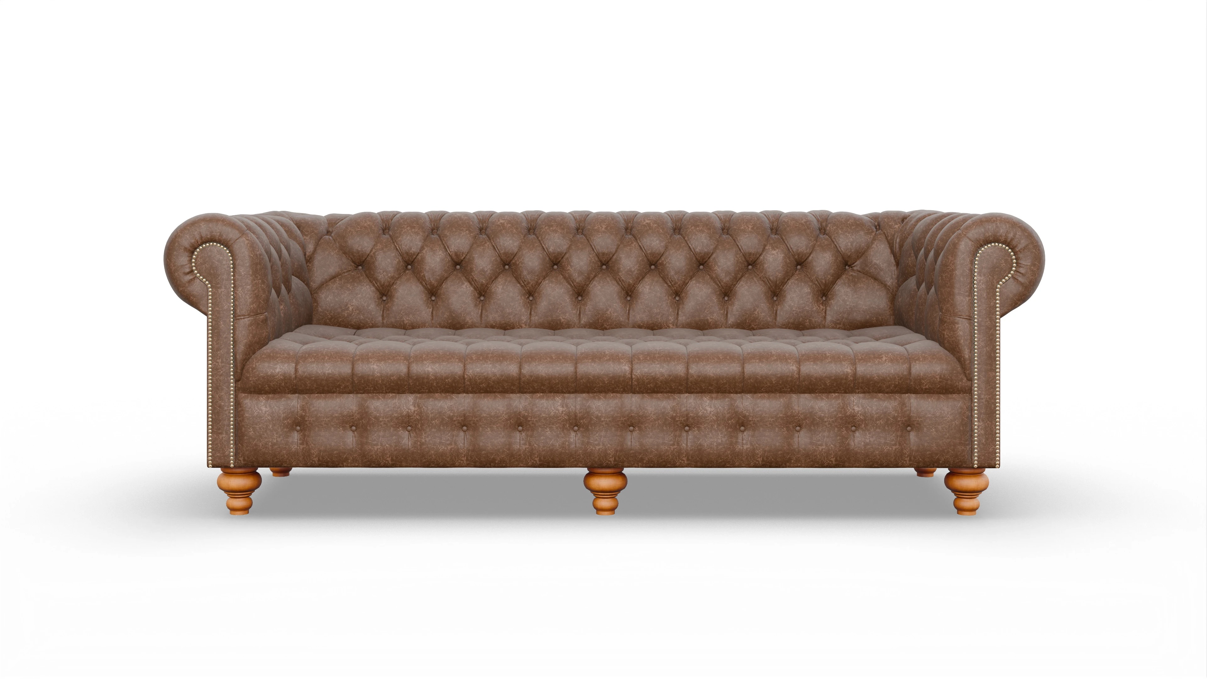 Victorian Chesterfield Sofa Liberty Ansicht des Produktes Liberty 4-Sitzer in Leder braun