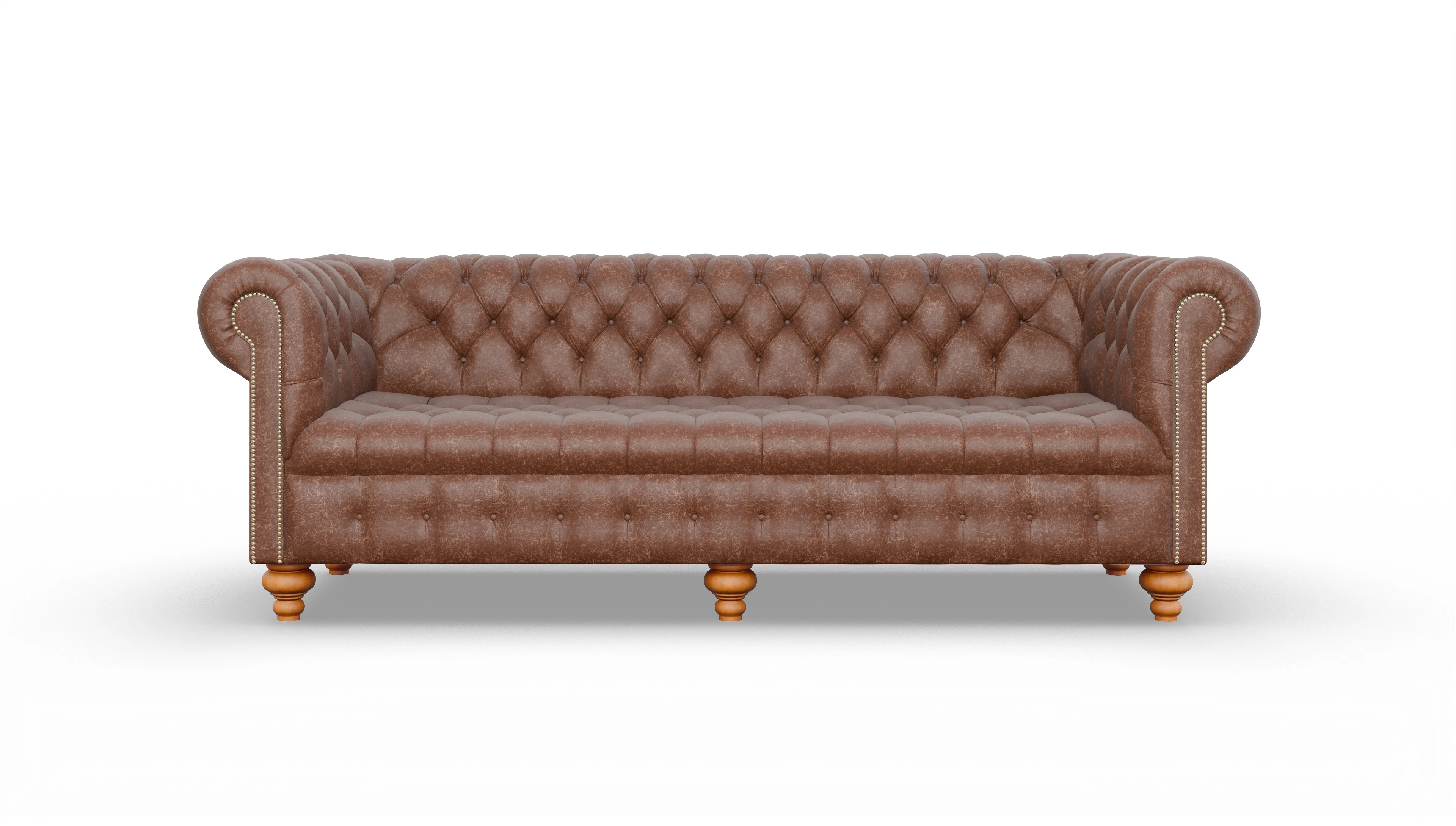 Victorian Chesterfield Sofa Liberty Ansicht des Produktes Liberty 4-Sitzer in Leder braun