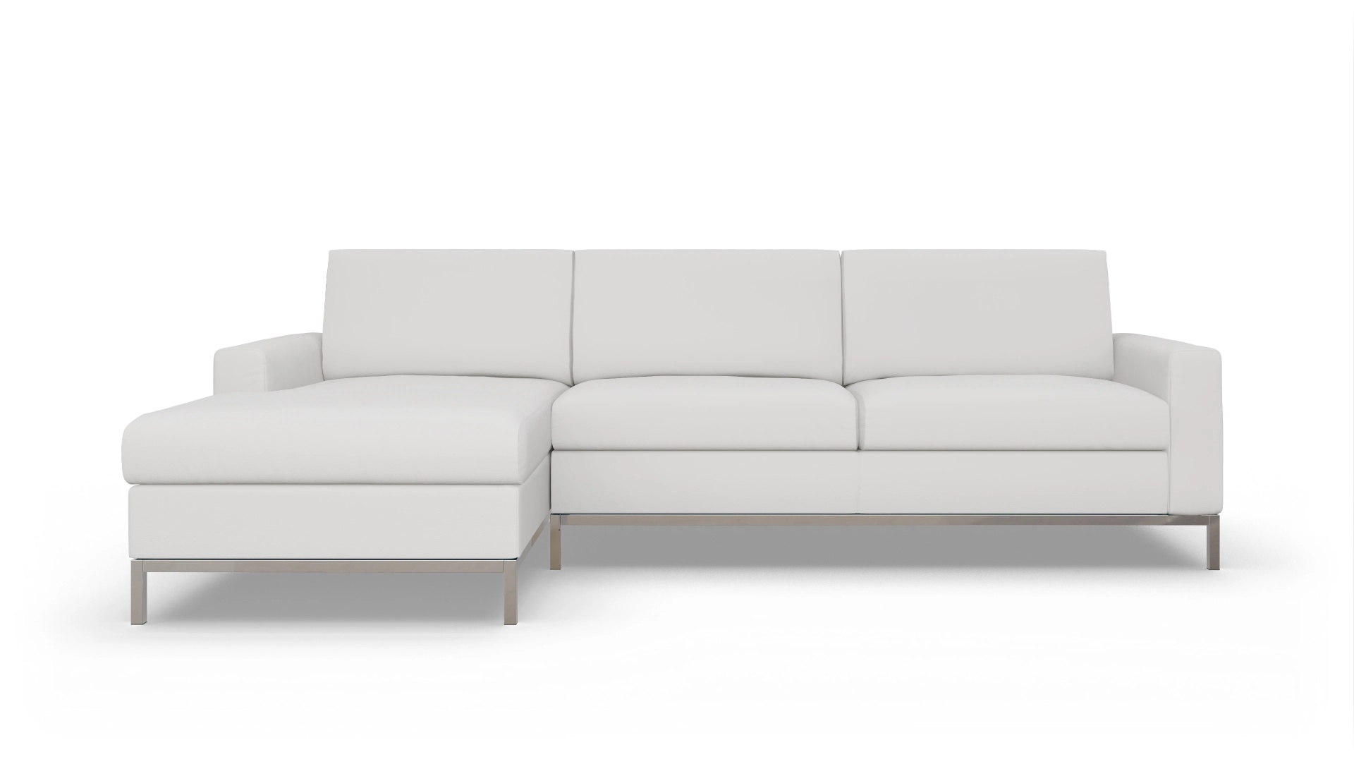 Ansicht des Produktes Paglia Sofa mit Rec links in Leder weiß
