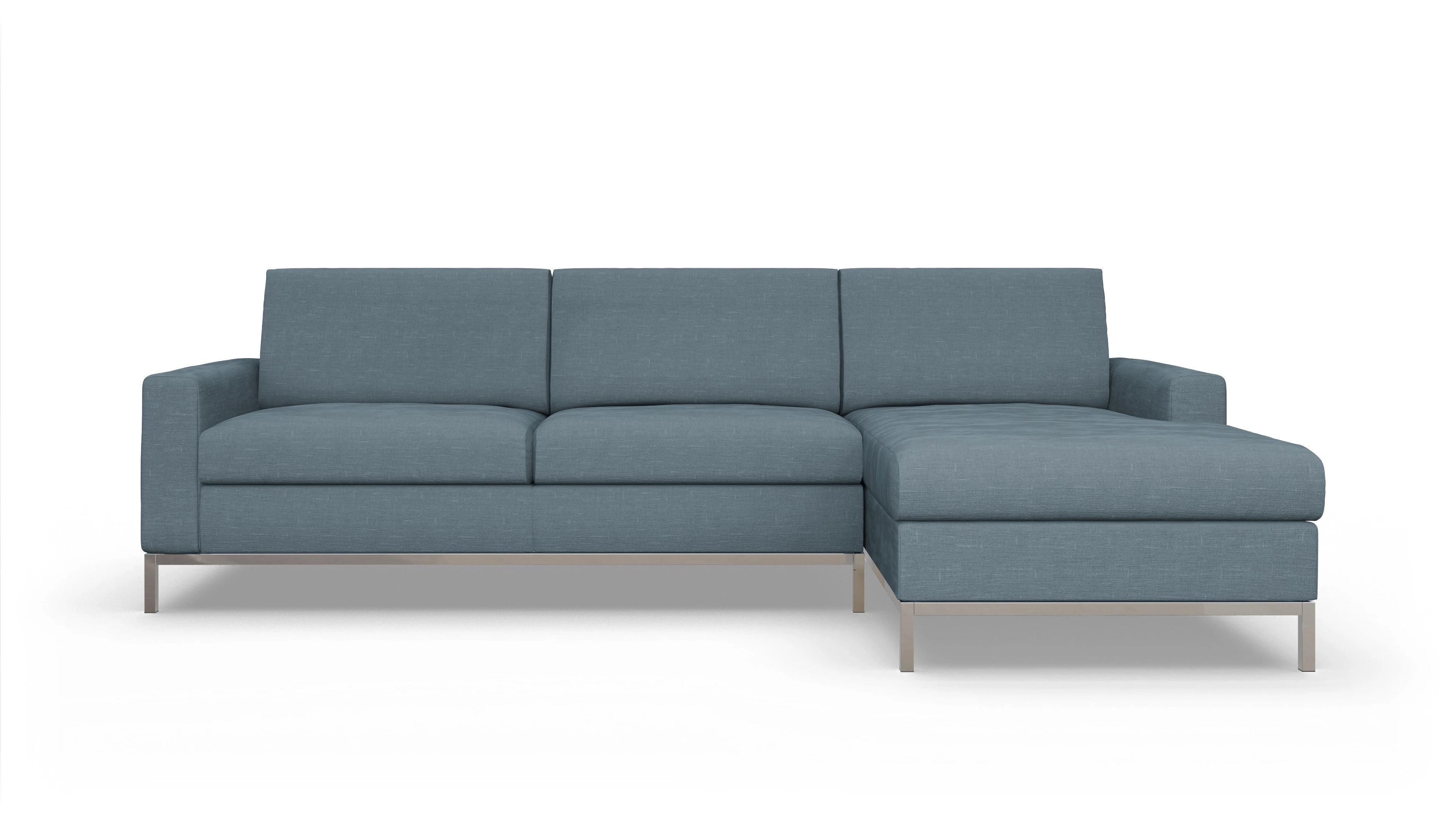 Ansicht des Produktes Paglia Sofa mit Rec rechts in Stoff blau