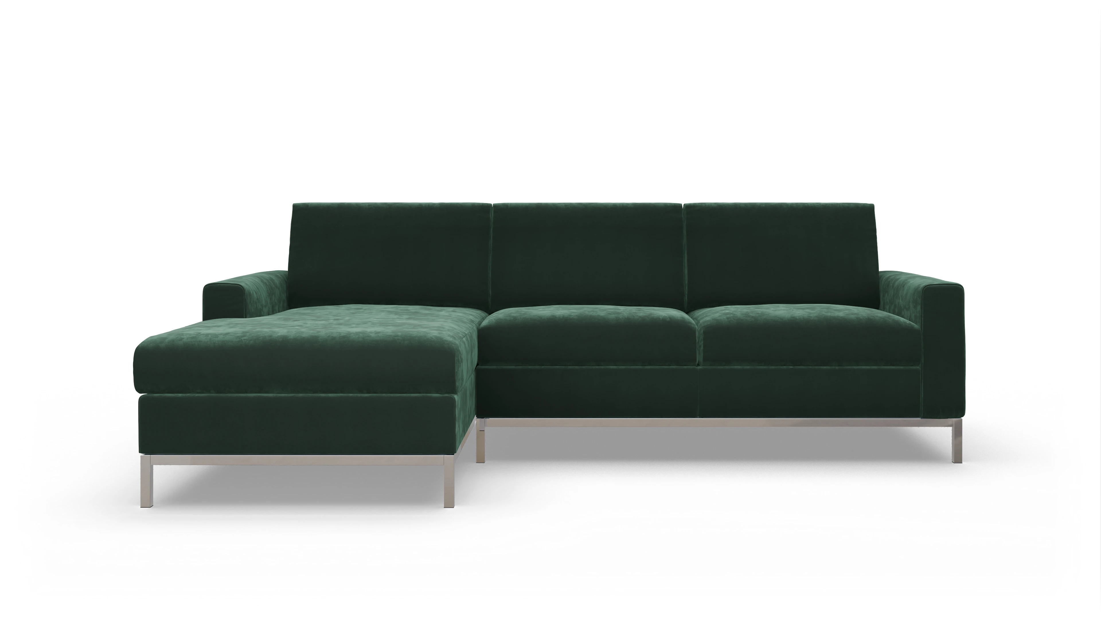 Ansicht des Produktes Paglia Sofa mit Rec links in Samt grün