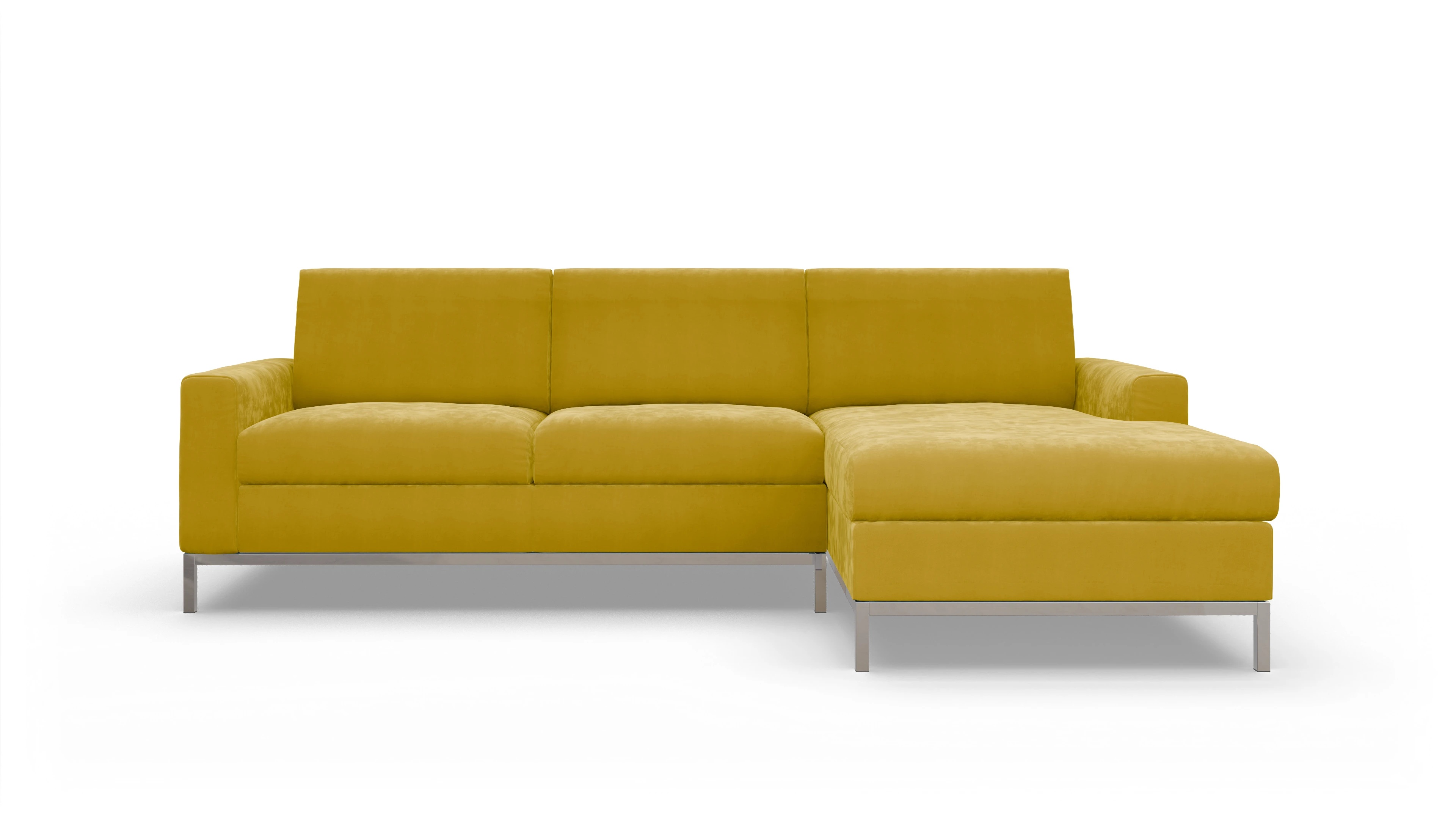 Ansicht des Produktes Paglia Sofa mit Rec rechts in Samt gelb