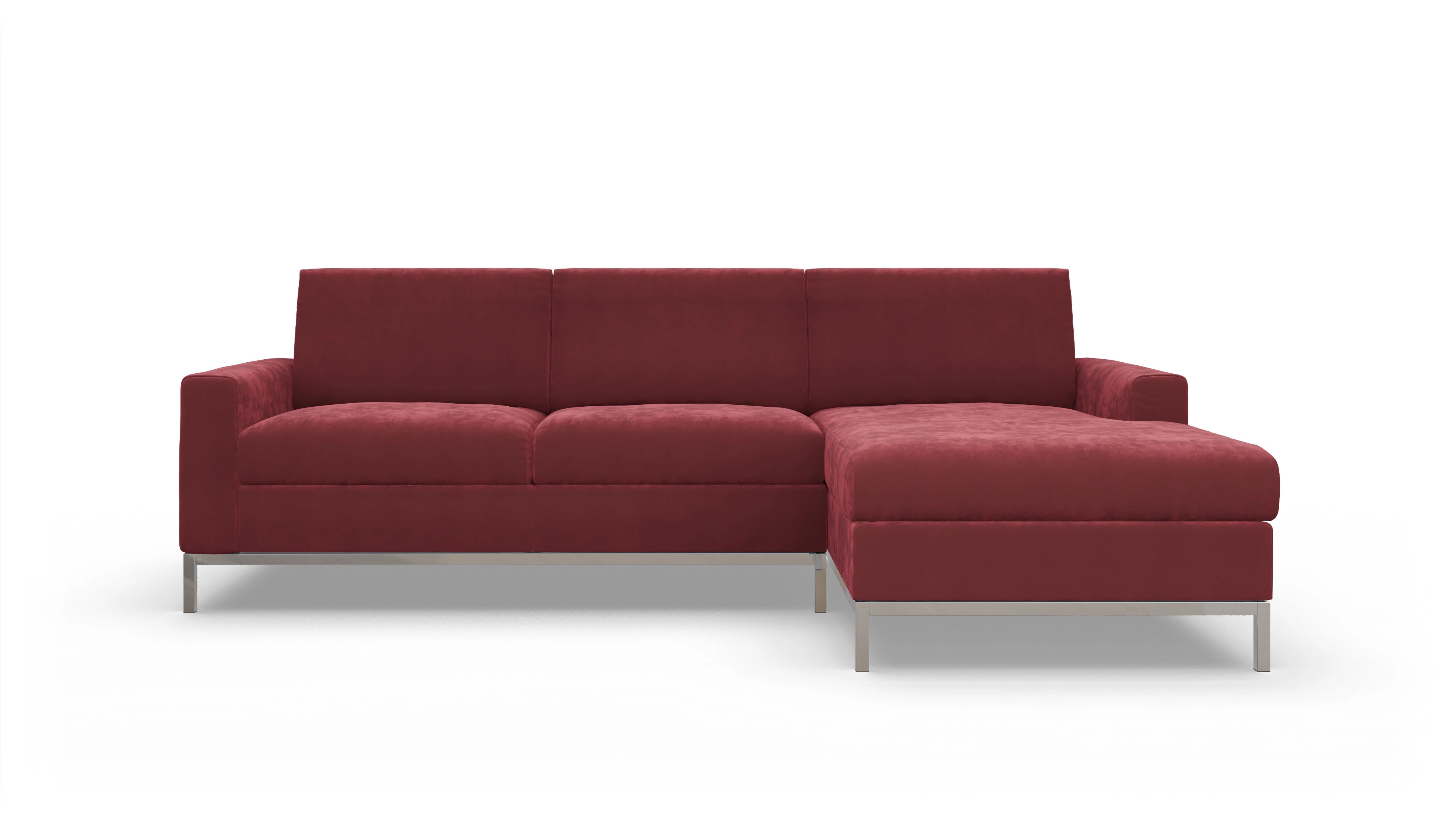 Ansicht des Produktes Paglia Sofa mit Rec rechts in Samt rot