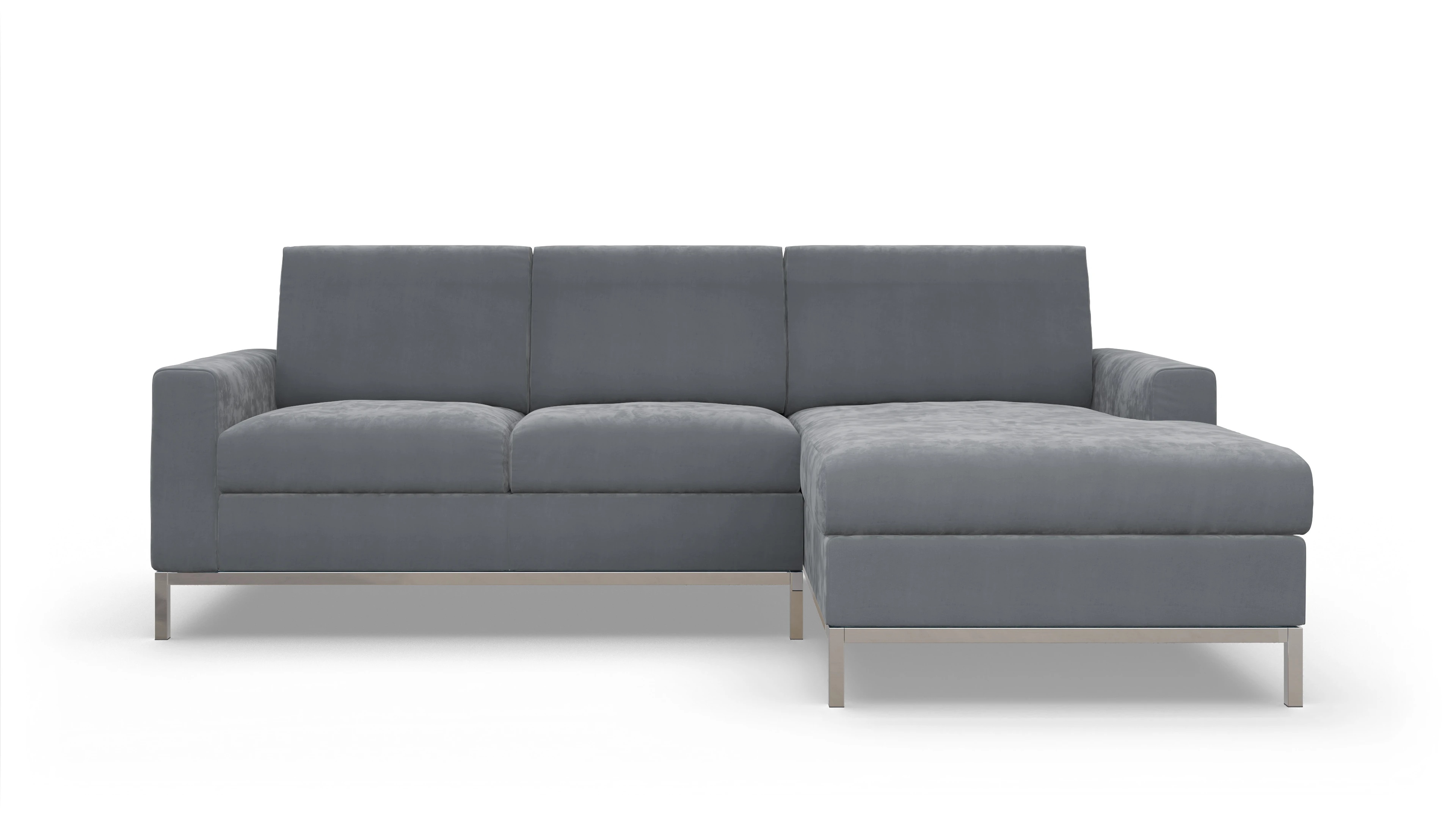 Ansicht des Produktes Paglia Sofa mit Rec rechts in Samt grau