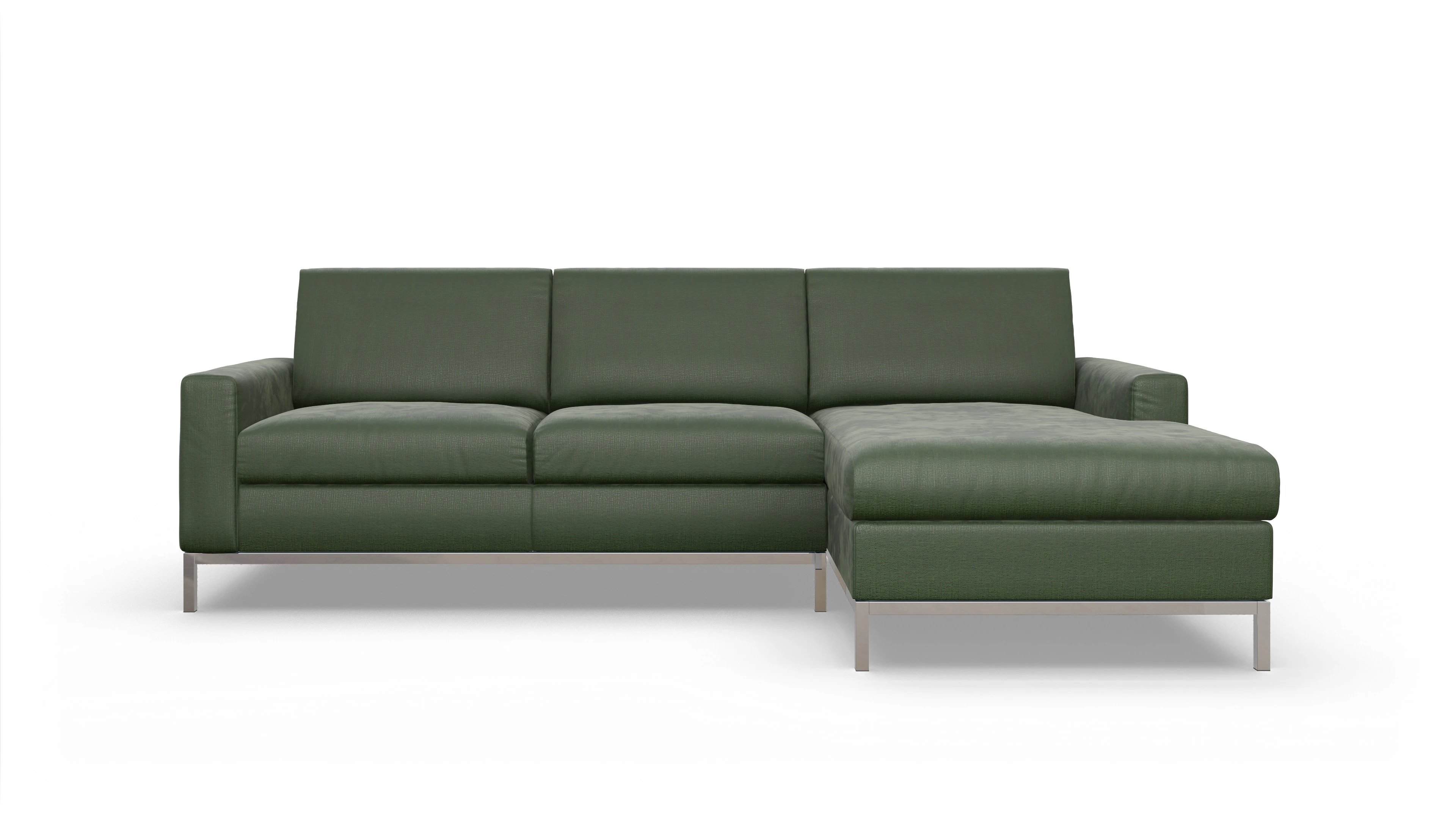 Ansicht des Produktes Paglia Sofa mit Rec rechts in Stoff grün