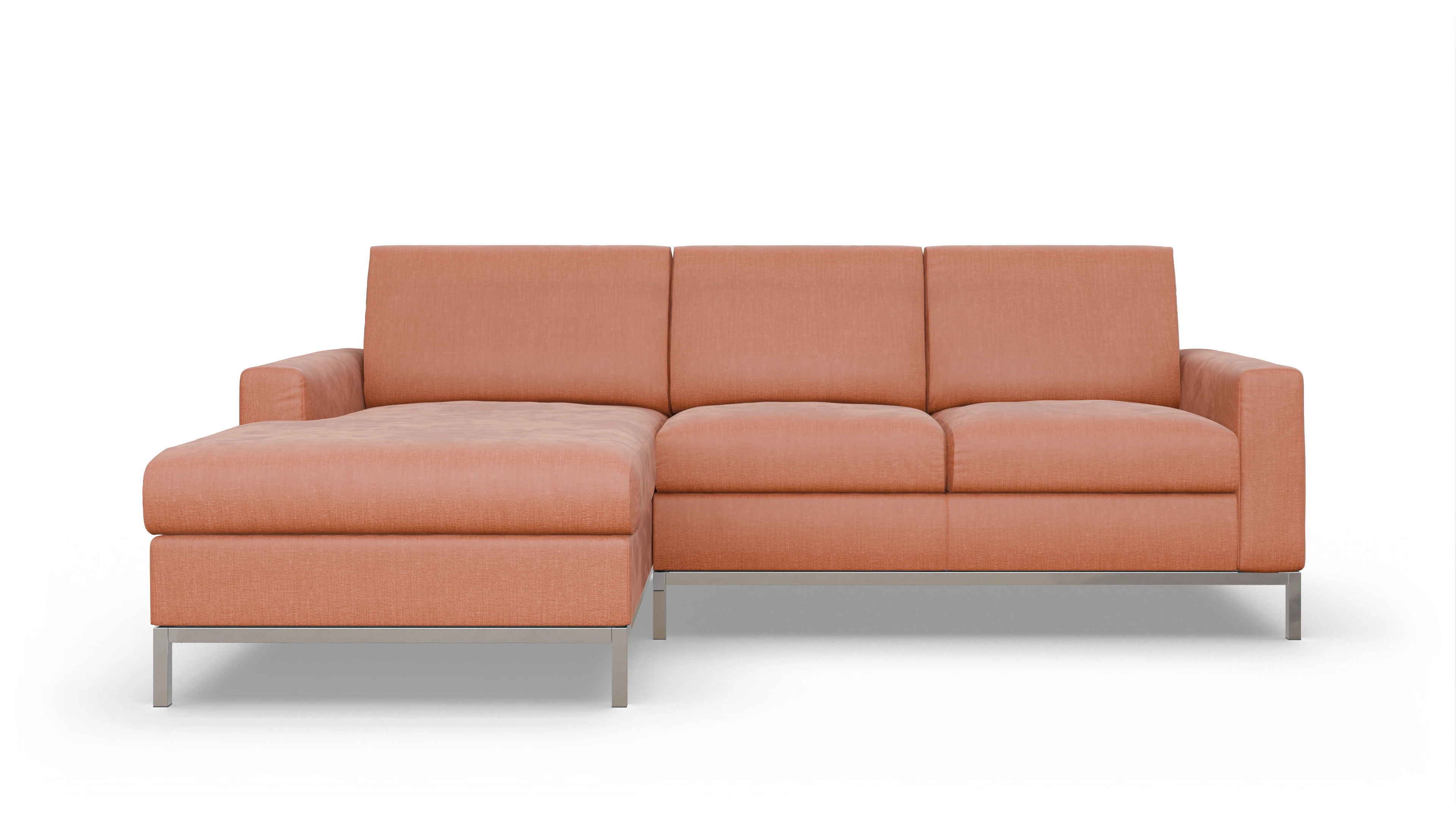 Eck-Schlafsofa Paglia in Stoff Ansicht des Produktes Paglia Sofa mit Rec links in Stoff orange