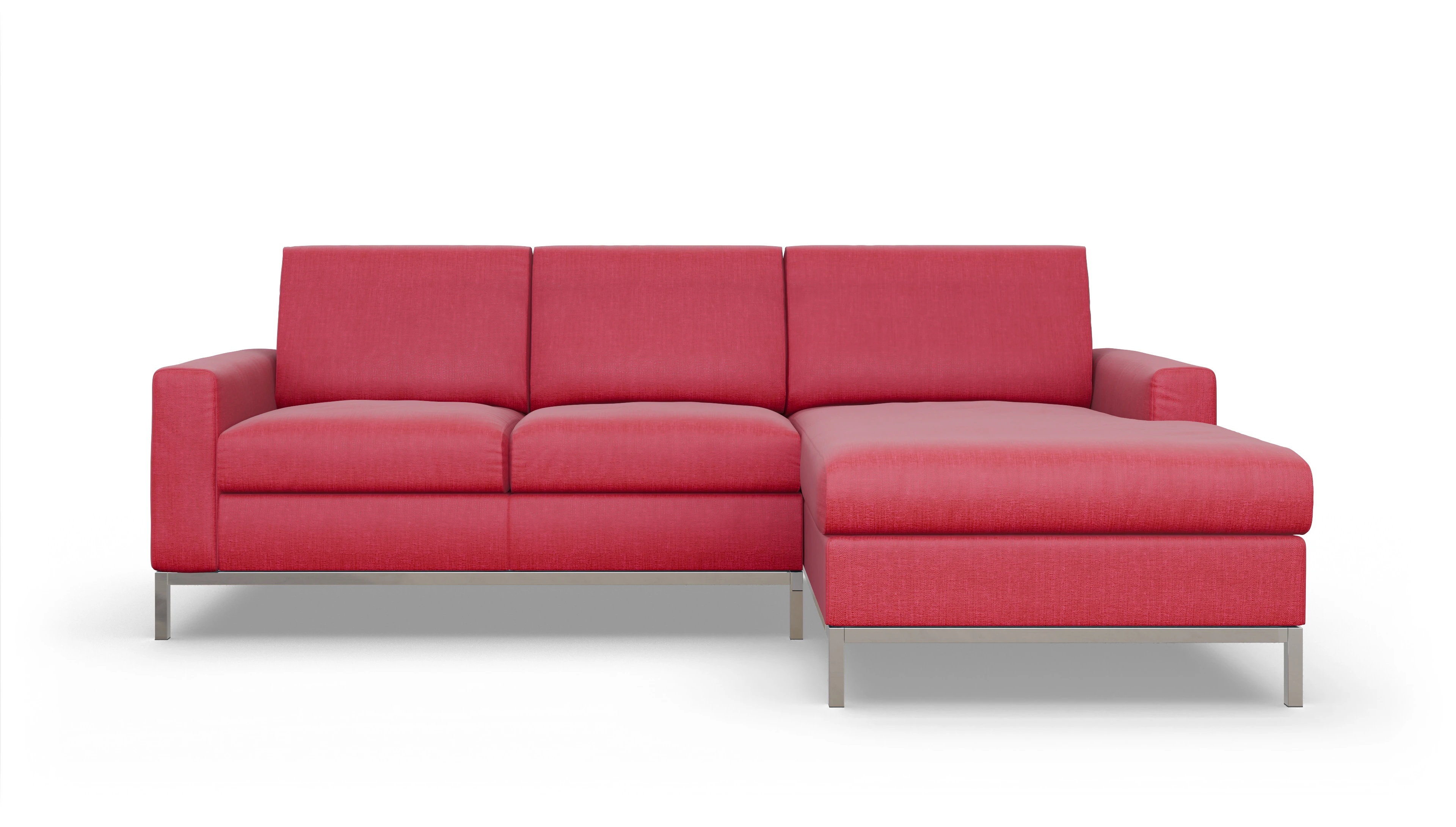 Ansicht des Produktes Paglia Sofa mit Rec rechts in Stoff rot