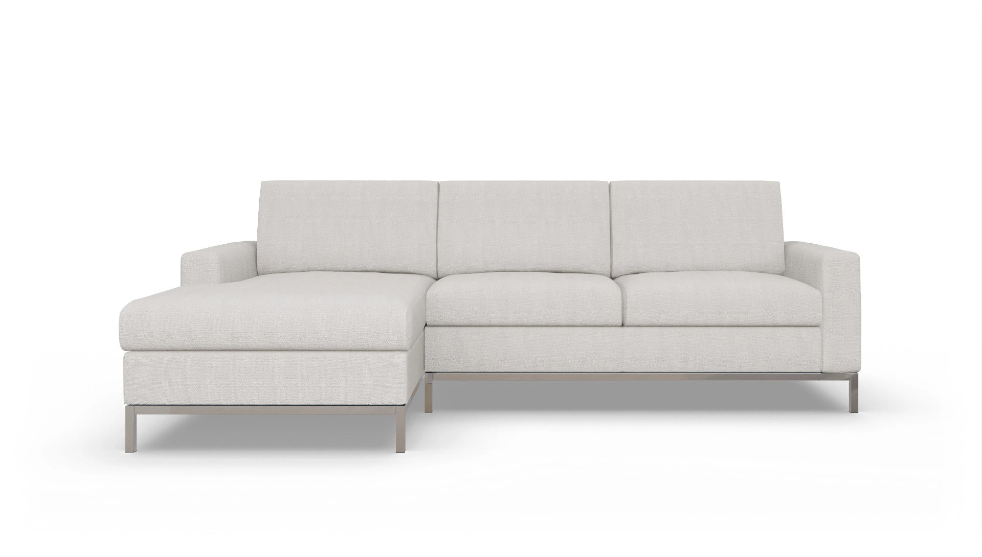 Eck-Schlafsofa Paglia in Stoff Ansicht des Produktes Paglia Sofa mit Rec links in Stoff weiß