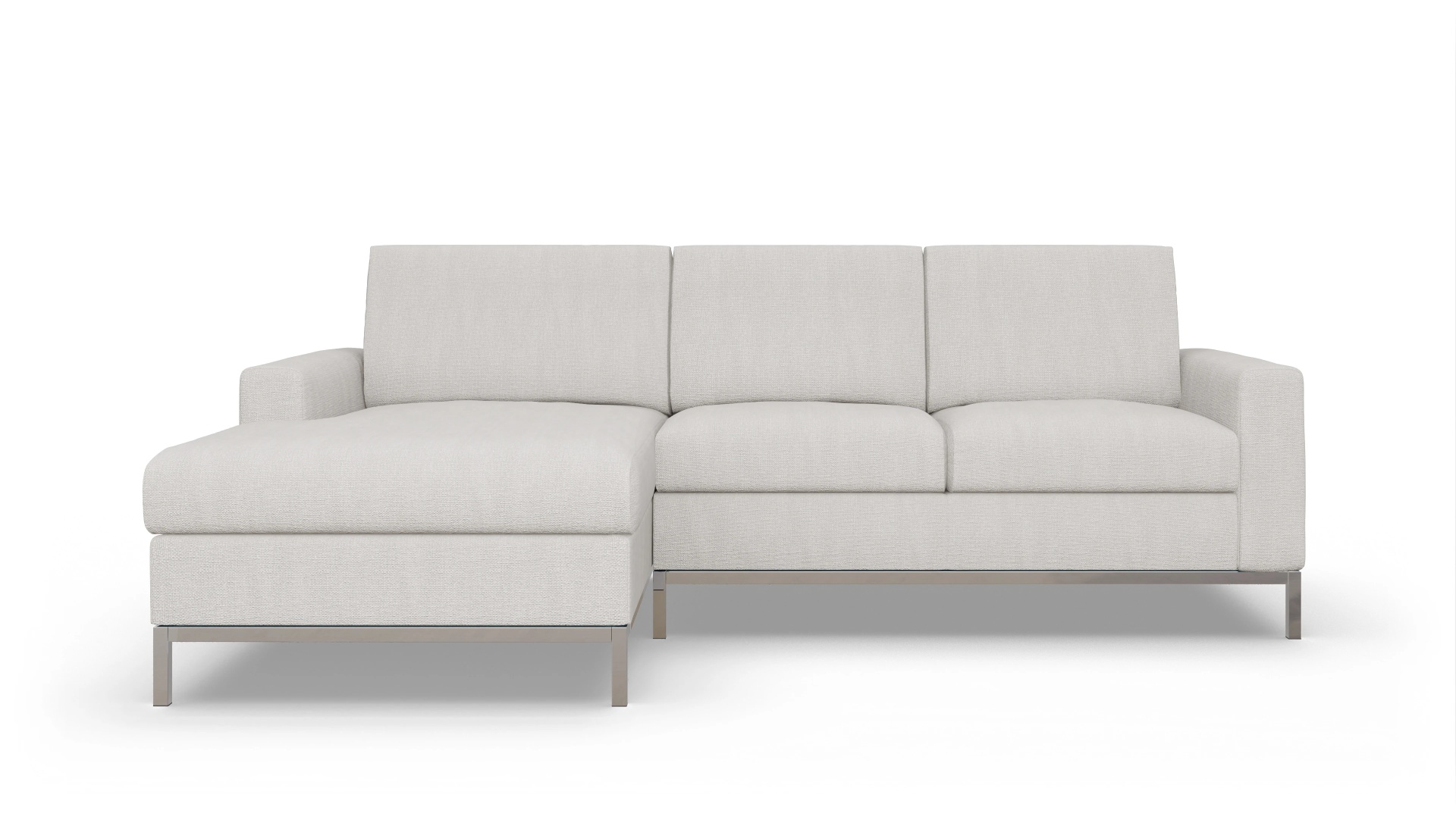 Eck-Schlafsofa Paglia in Stoff Ansicht des Produktes Paglia Sofa mit Rec links in Stoff weiß