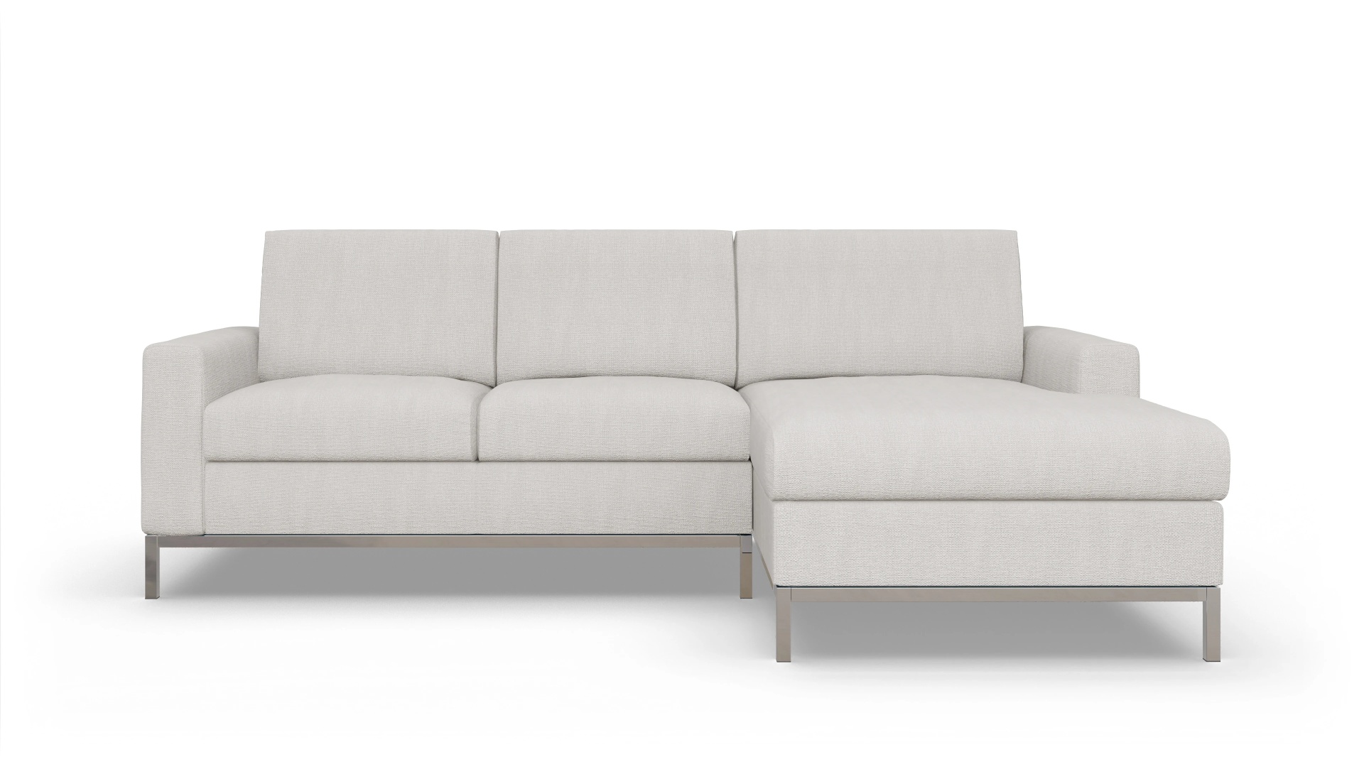 Eck-Schlafsofa Paglia in Stoff Ansicht des Produktes Paglia Sofa mit Rec rechts in Stoff weiß