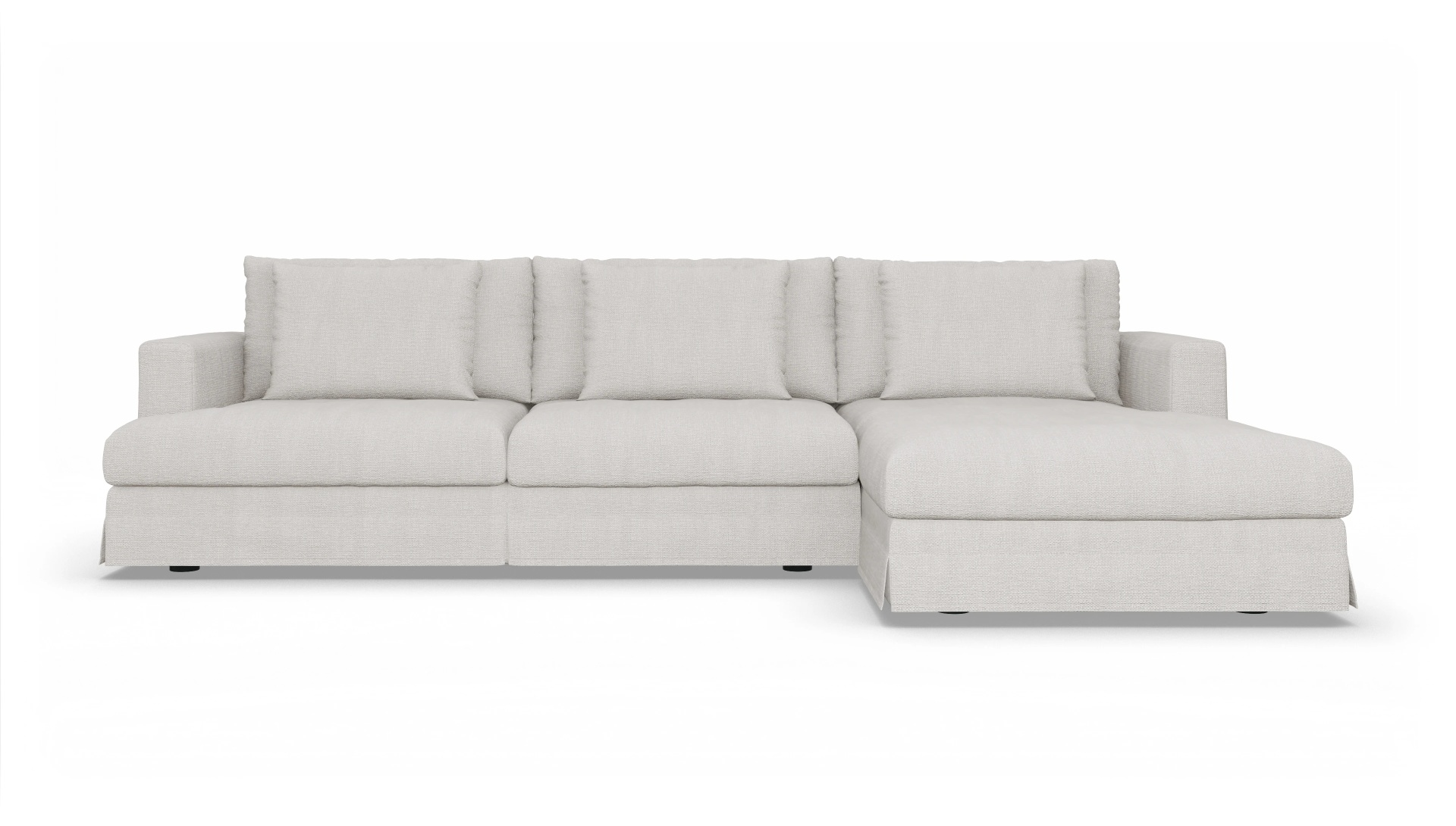 Hussen-Schlafsofa Pittori Ansicht des Produktes Pittori Sofa mit Rec rechts in Stoff weiß