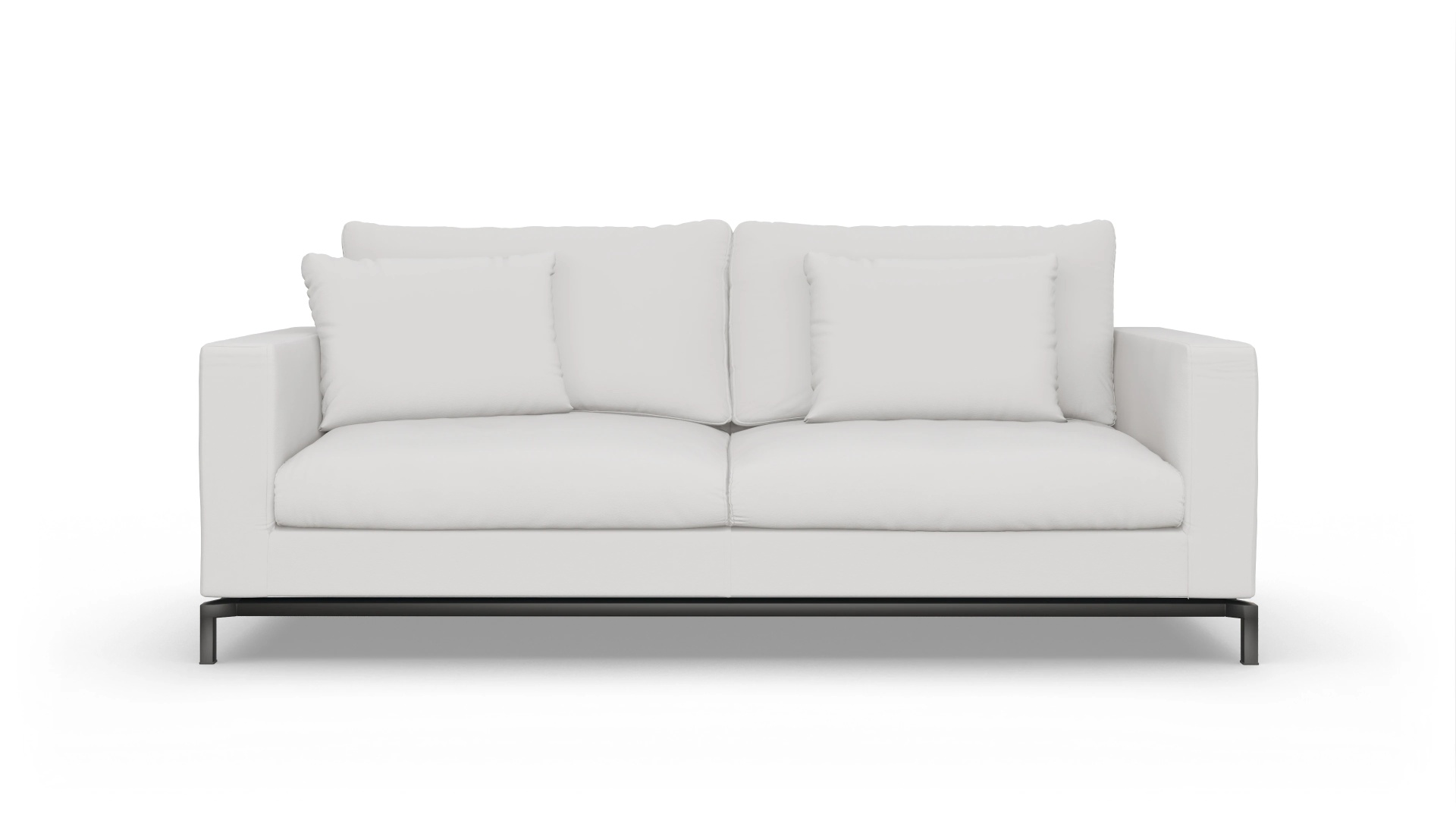 Fenice Ledersofa Ansicht des Produktes Fenice 3-Sitzer in Leder weiß