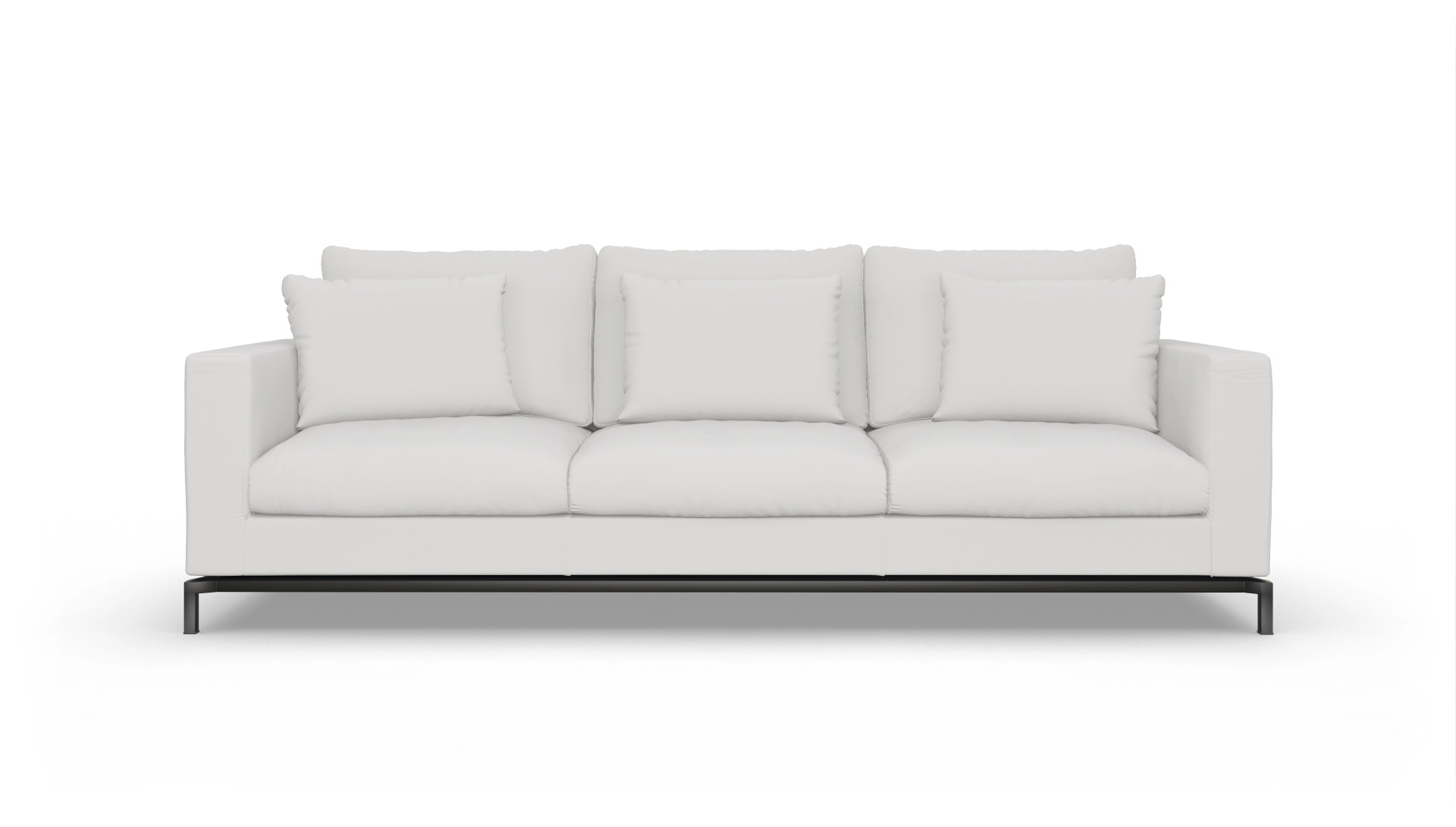 Fenice Ledersofa Ansicht des Produktes Fenice 3,5-Sitzer in Leder weiß