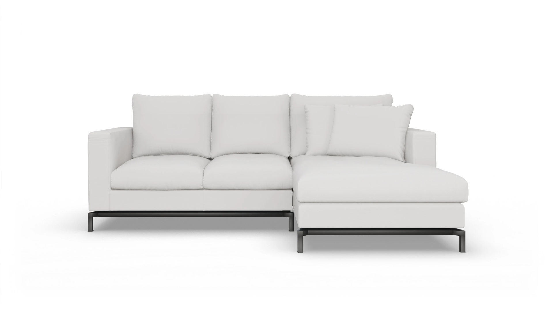Ansicht des Produktes Fenice Sofa mit Rec rechts in Leder weiß