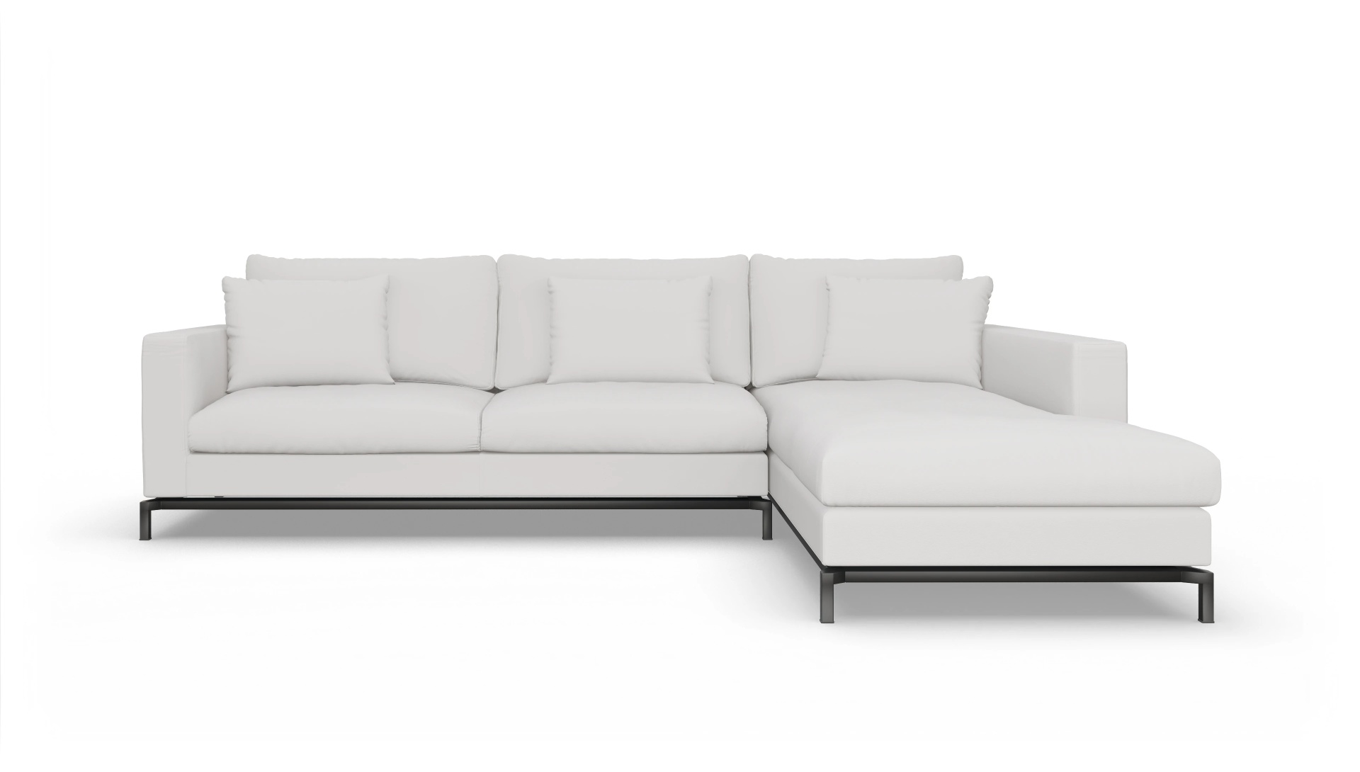 Ansicht des Produktes Fenice Sofa mit Rec rechts in Leder weiß