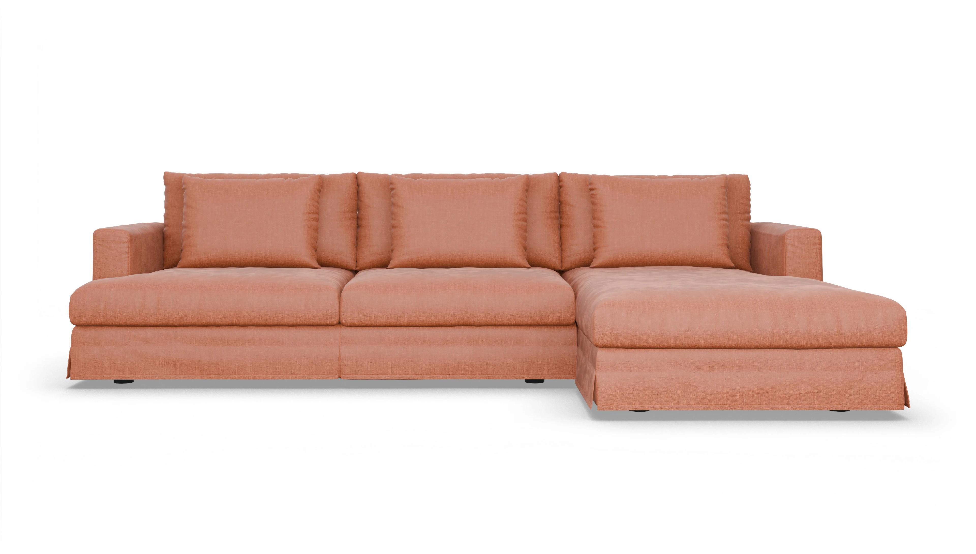 Ansicht des Produktes Pittori Sofa mit Rec rechts in Stoff orange