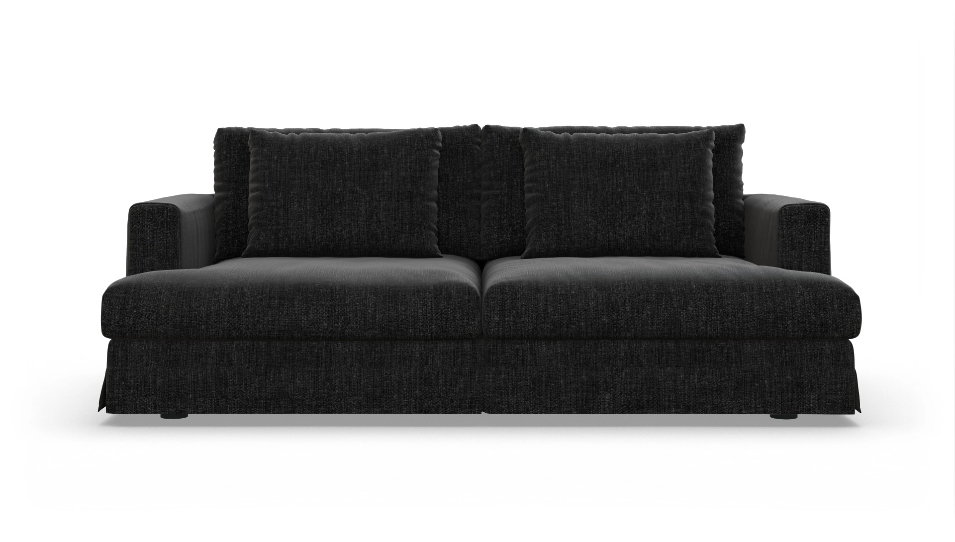 Pittori Hussen-Sofa Ansicht des Produktes Pittori 3-Sitzer in Stoff schwarz