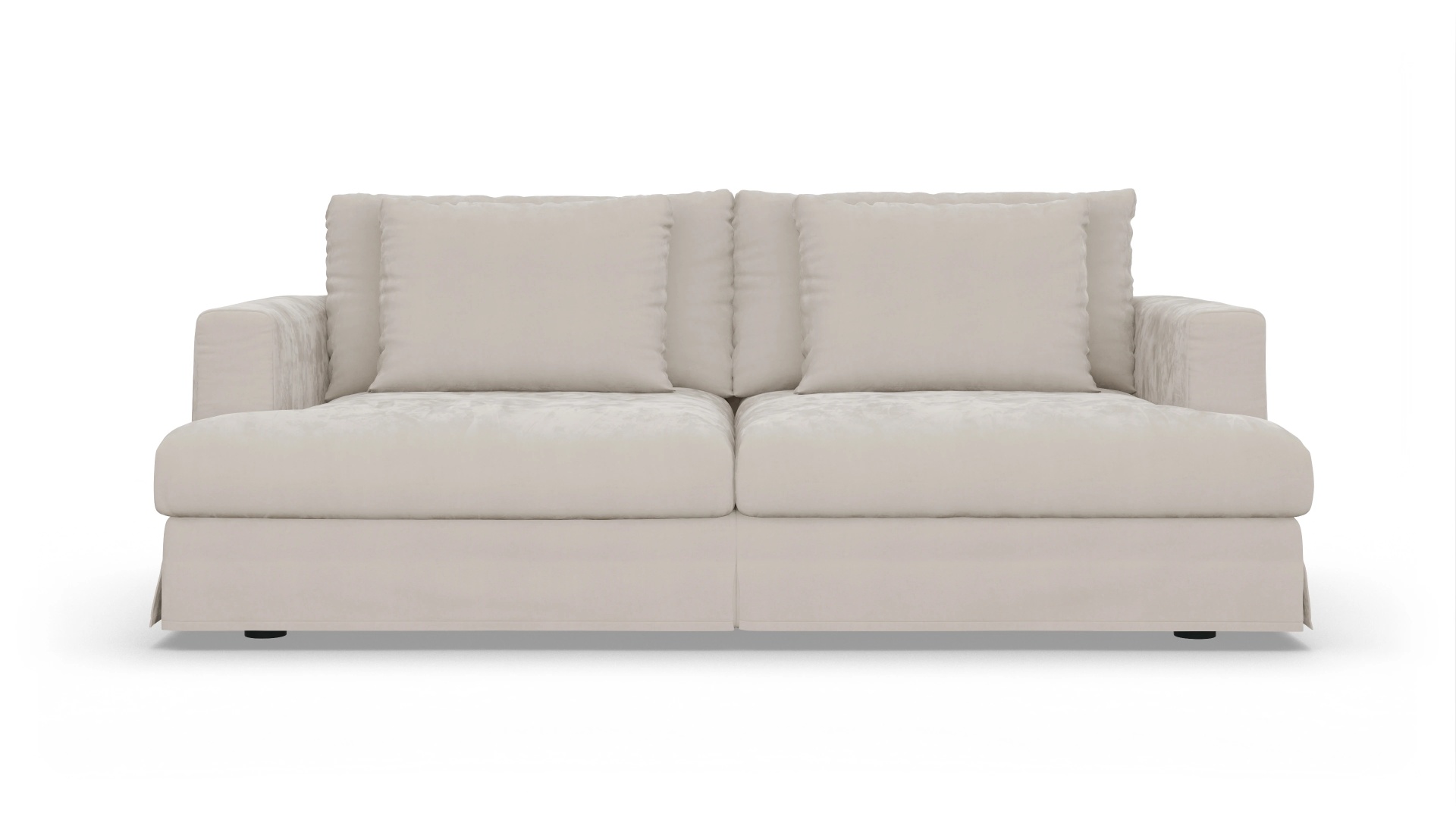 Pittori Hussen-Sofa Ansicht des Produktes Pittori 3-Sitzer in Samt weiß