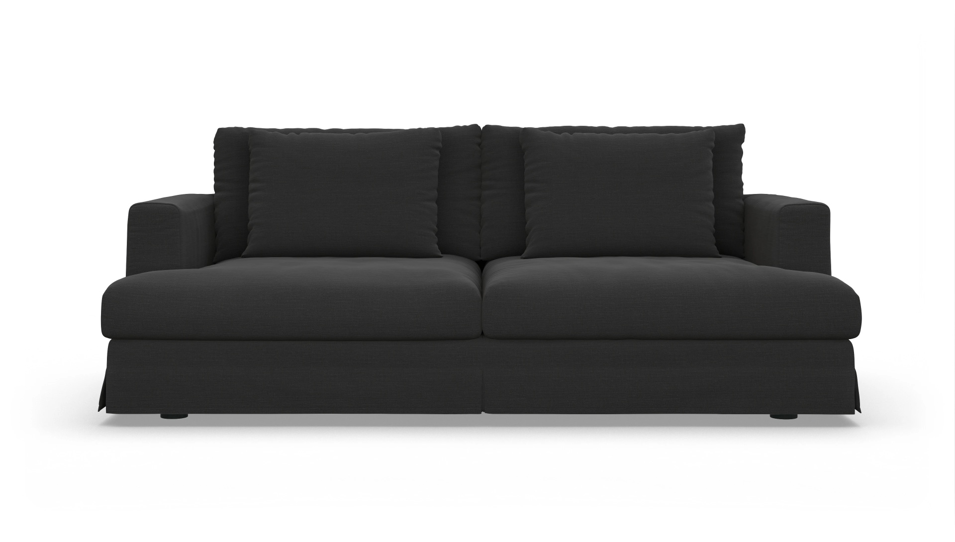 Pittori Hussen-Sofa Ansicht des Produktes Pittori 3-Sitzer in Stoff schwarz