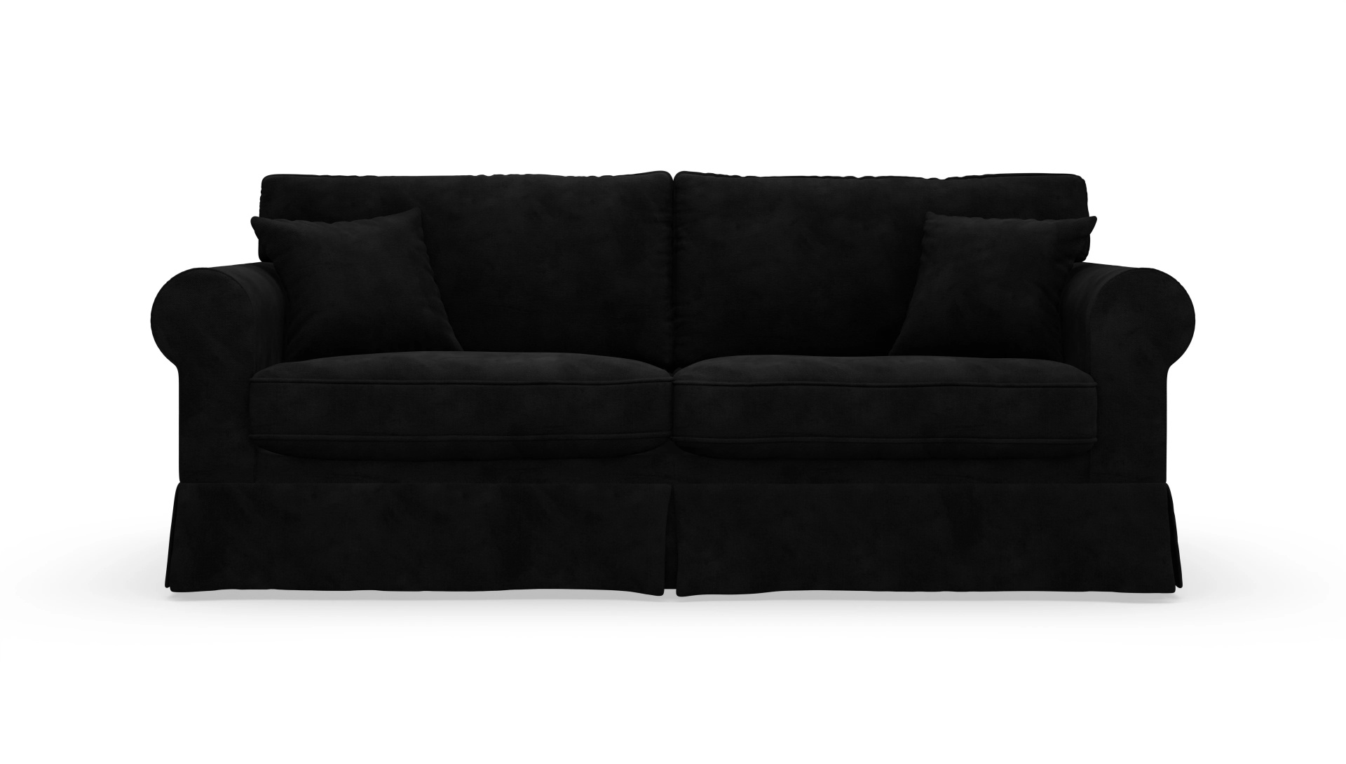 Landhaus-Sofa Park Slope mit Husse Ansicht des Produktes ParkSlope 3-Sitzer in Samt schwarz