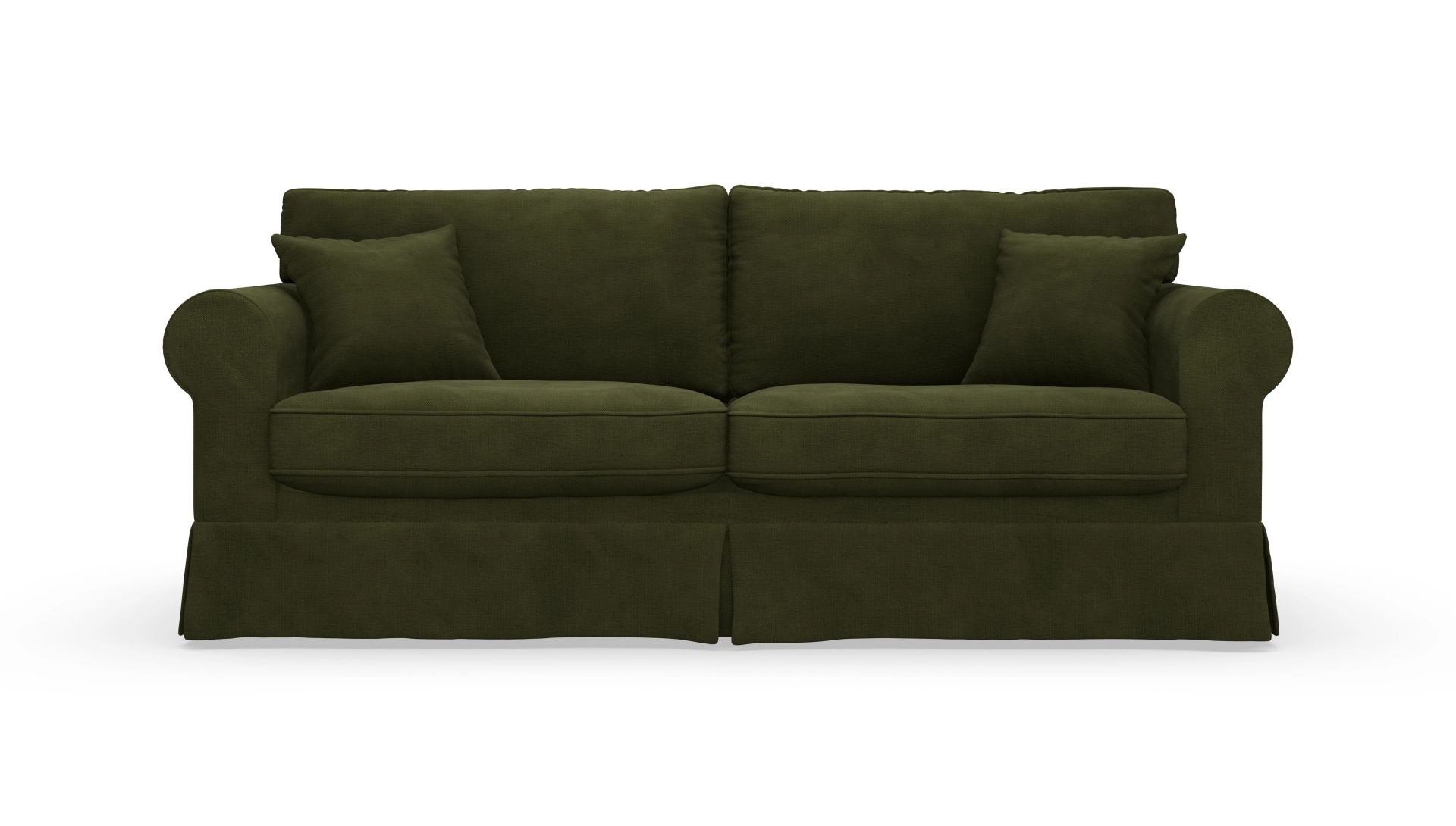 Landhaus-Sofa Park Slope mit Husse Ansicht des Produktes ParkSlope 3-Sitzer in Samt grün