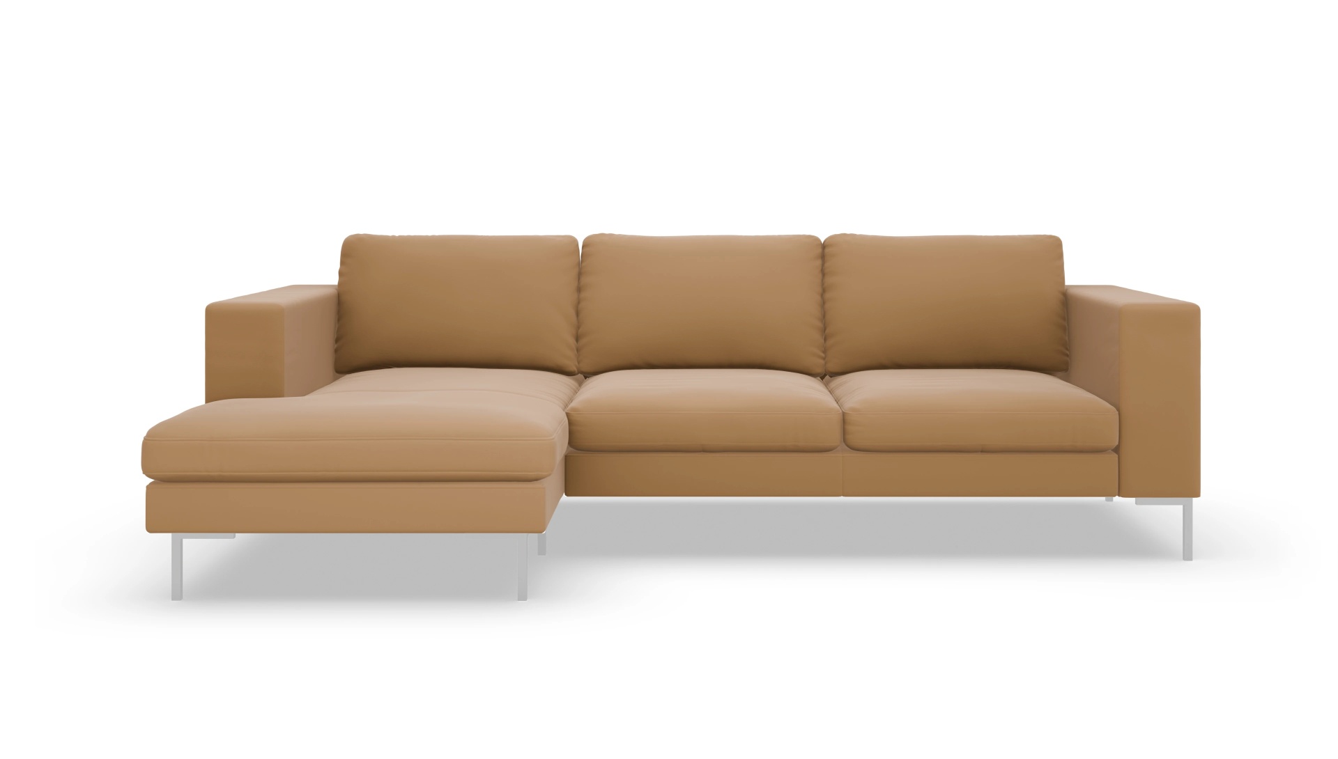Paludan Ledersofa Ansicht des Produktes Paludan Sofa mit Rec links in Leder braun