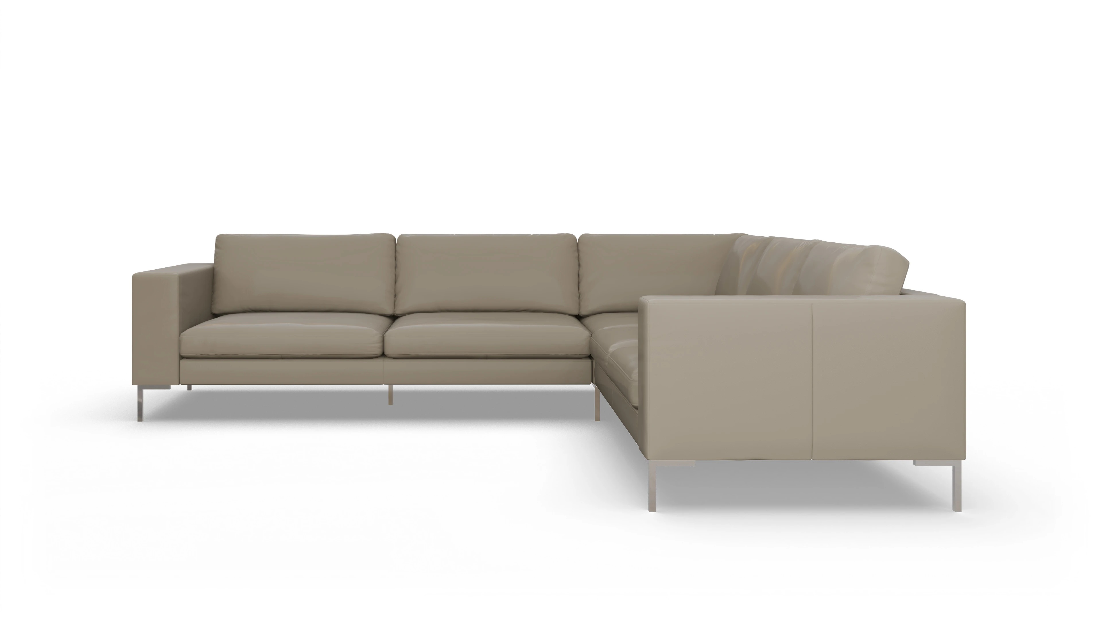 Paludan Ledersofa Ansicht des Produktes Paludan Ecksofa Rechts in Leder beige