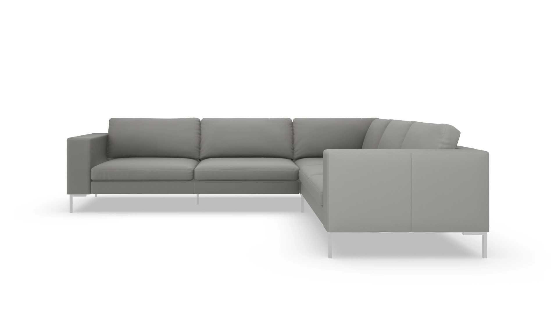 Paludan Ledersofa Ansicht des Produktes Paludan Ecksofa Rechts in Leder grau