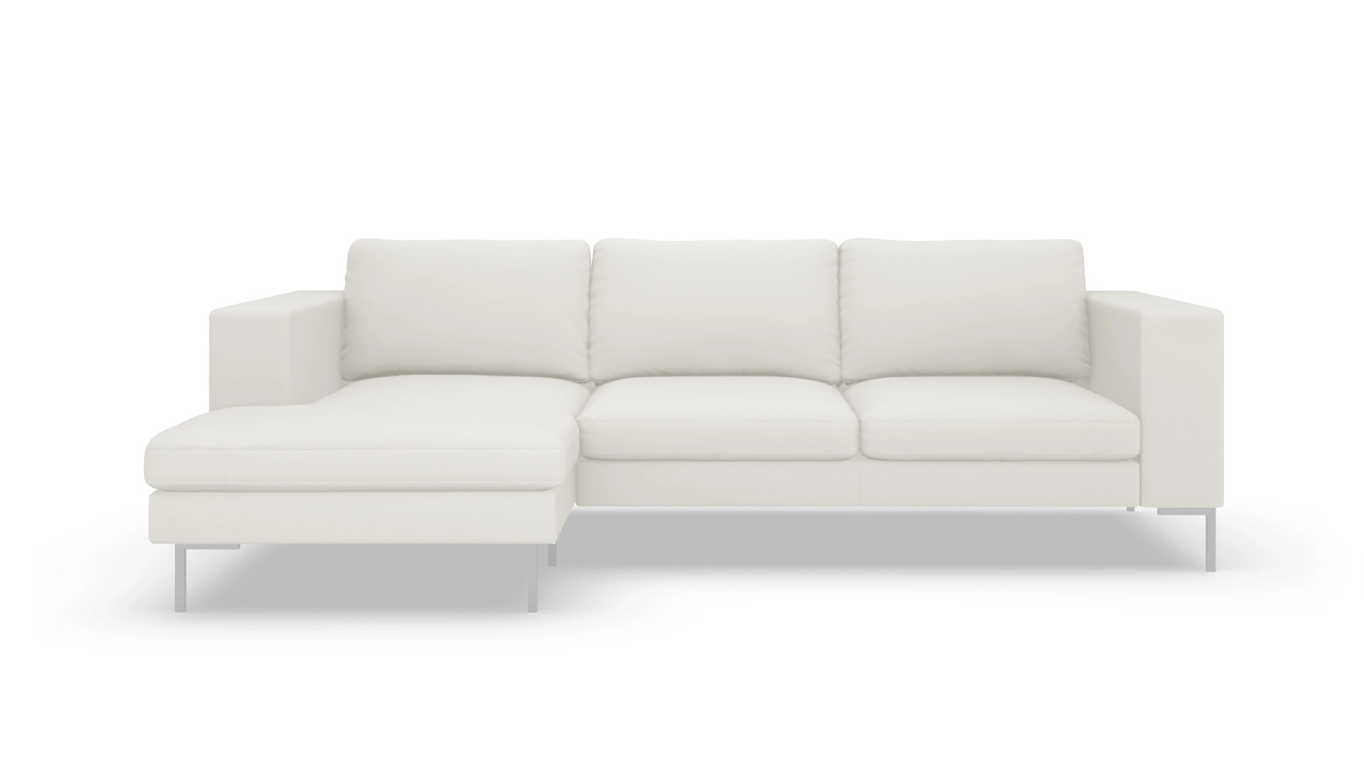 Ansicht des Produktes Paludan Sofa mit Rec links in Leder weiß