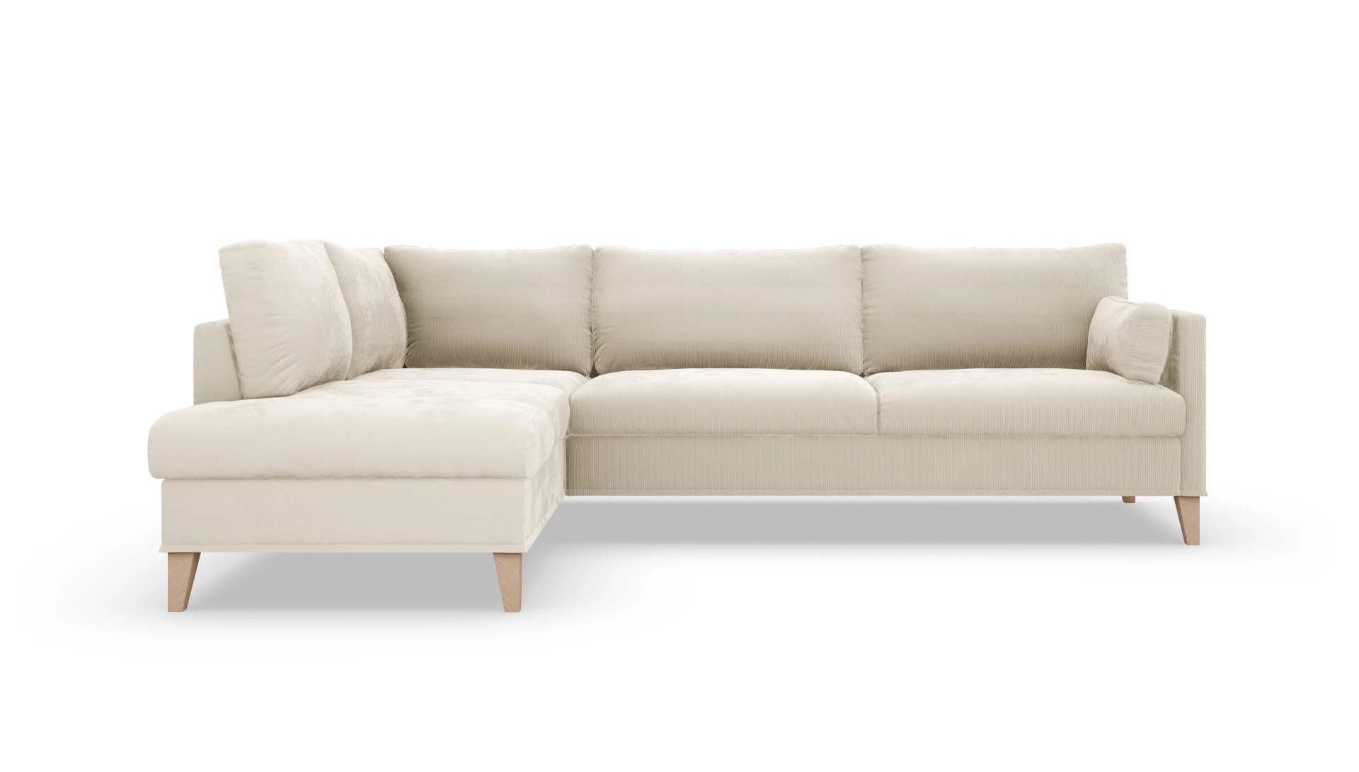 Ansicht des Produktes Jensen Sofa mit Rec links in Cord weiß