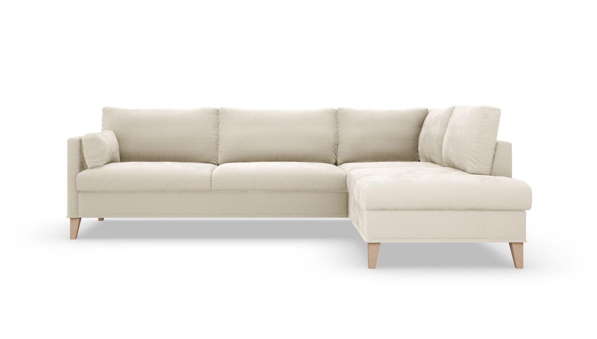 Ansicht des Produktes Jensen Sofa mit Rec rechts in Cord weiß