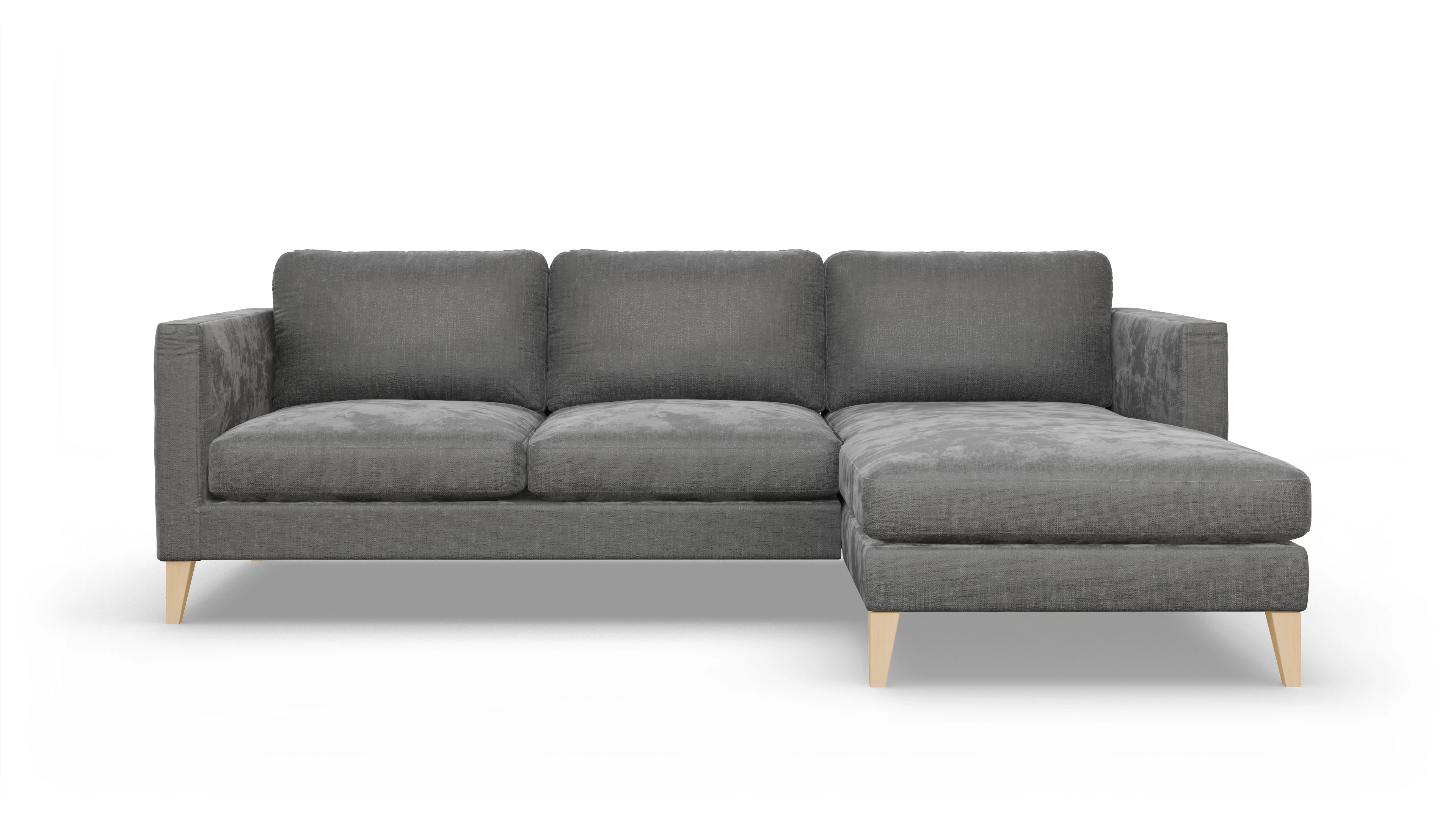 Montes Stoffsofa Ansicht des Produktes Montes Sofa mit Rec rechts in Stoff grau