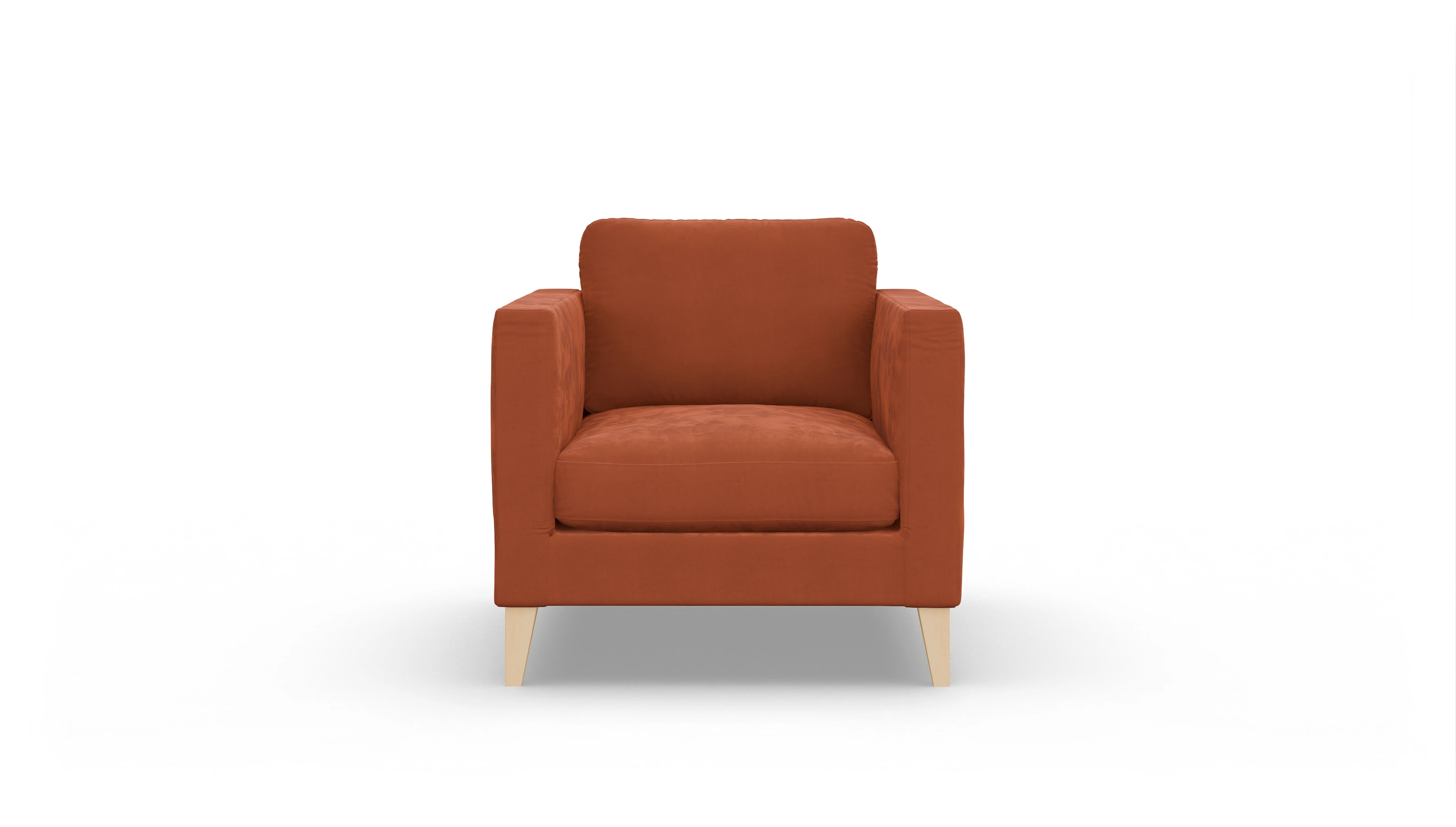 Montes Stoffsessel Ansicht des Produktes Montes Sessel in Samt orange
