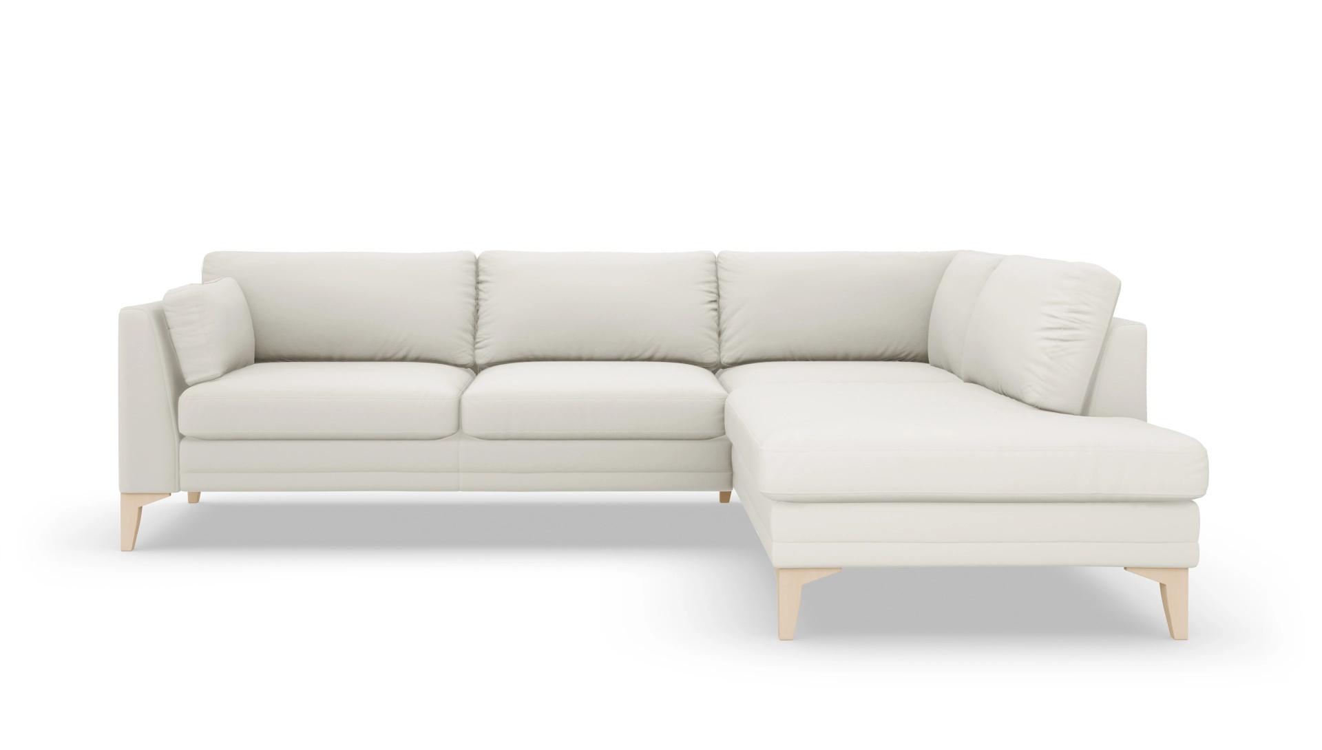 Ansicht des Produktes Village Sofa mit Rec rechts in Leder weiß