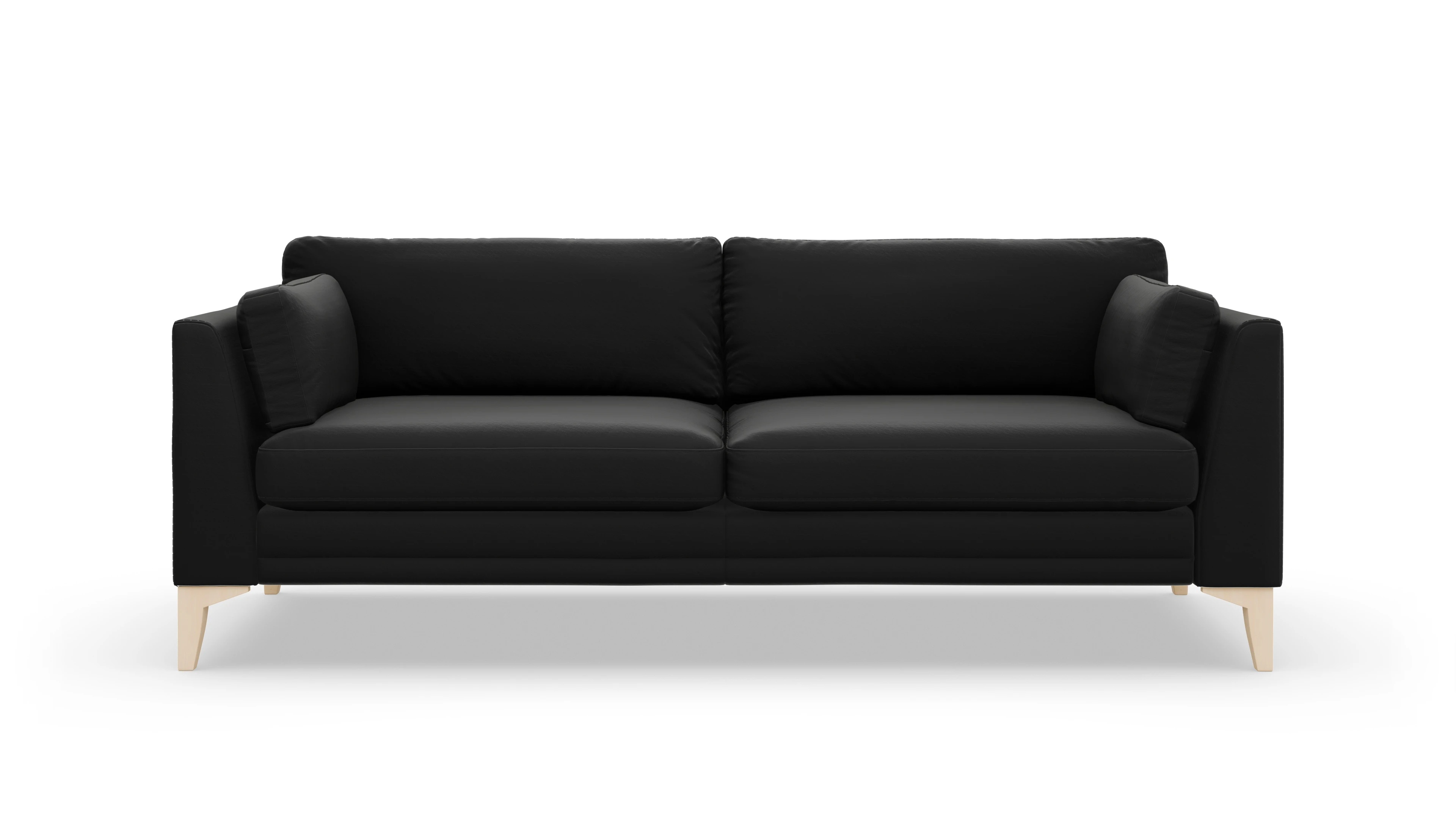 Village Ledersofa Ansicht des Produktes Village 3-Sitzer in Leder schwarz