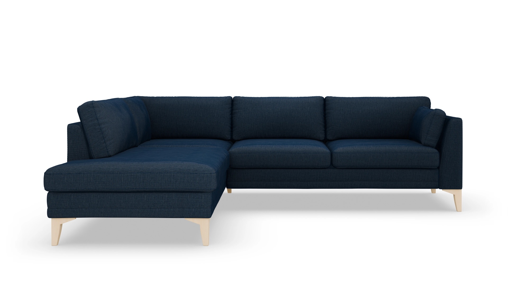 Village Stoffsofa Ansicht des Produktes Village Sofa mit Rec links in Stoff blau