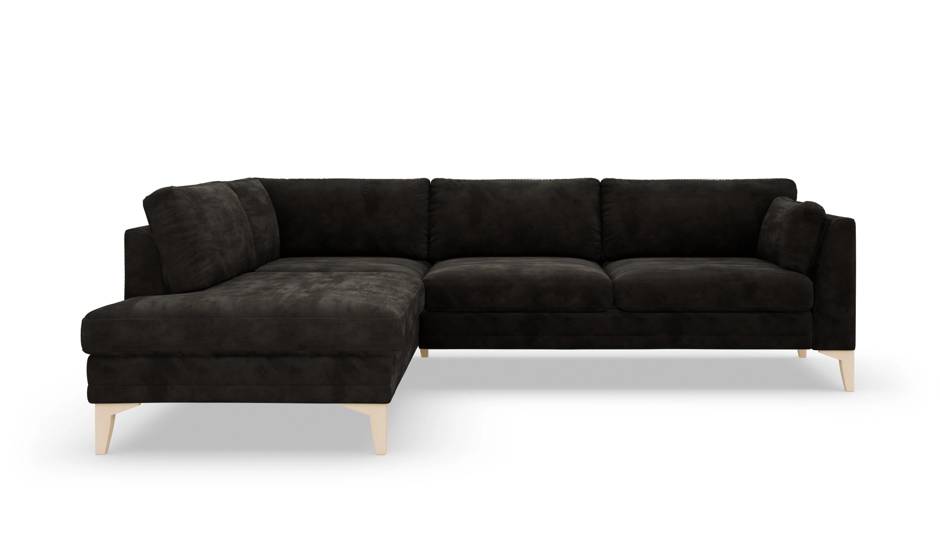 Village Stoffsofa Ansicht des Produktes Village Sofa mit Rec links in Samt braun