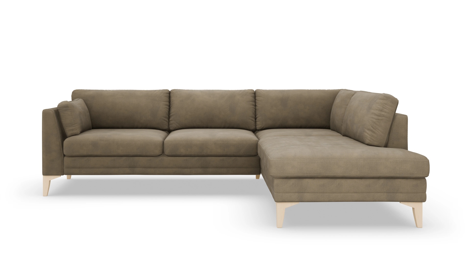 Village Stoffsofa Ansicht des Produktes Village Sofa mit Rec rechts in Samt braun