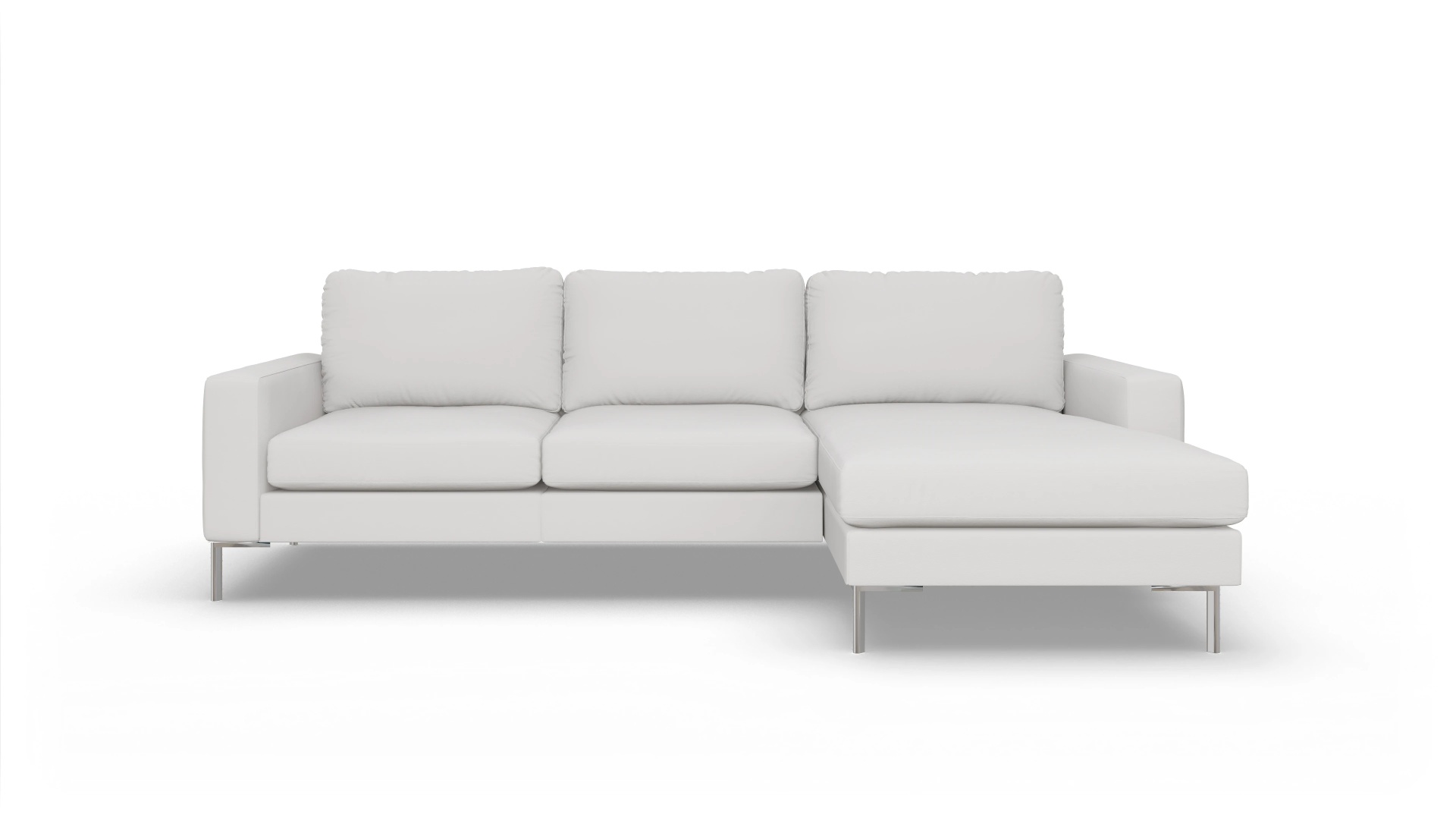 Ansicht des Produktes Pinedo Sofa mit Rec rechts in Leder weiß