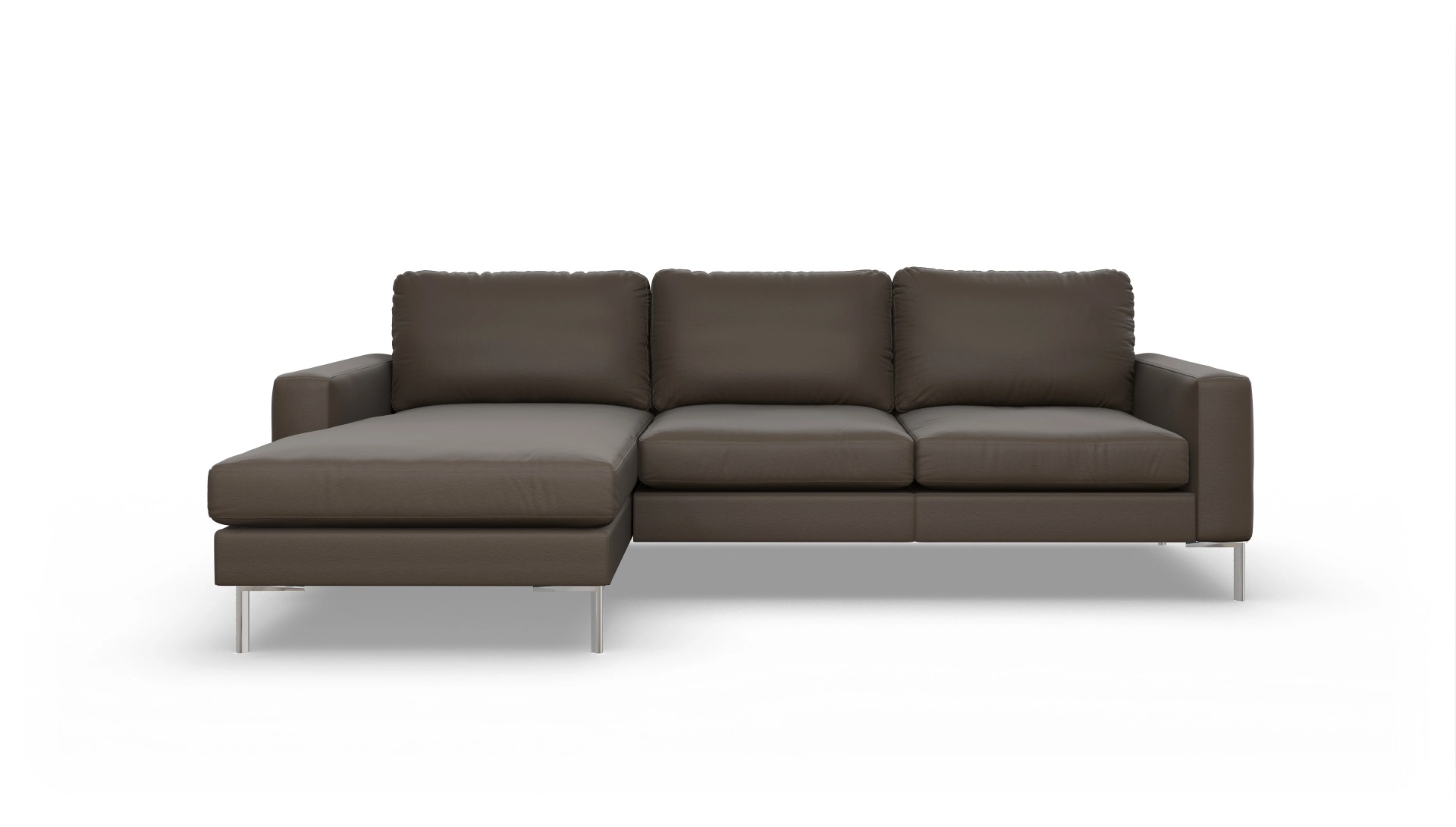 Pinedo Ledersofa Ansicht des Produktes Pinedo Sofa mit Rec links in Leder braun
