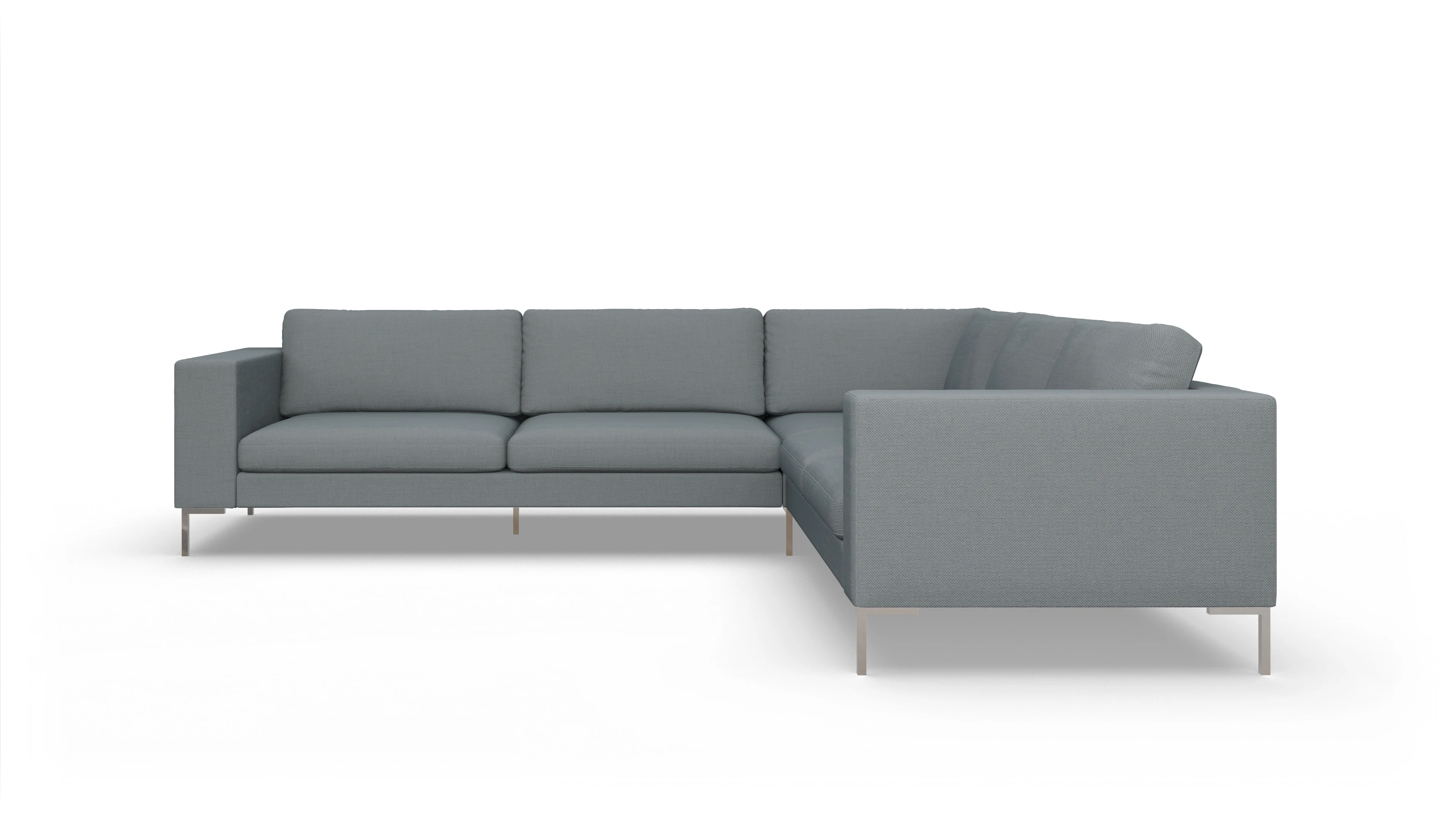 Designer-Couch Paludan Ansicht des Produktes Paludan Ecksofa Rechts in Stoff blau