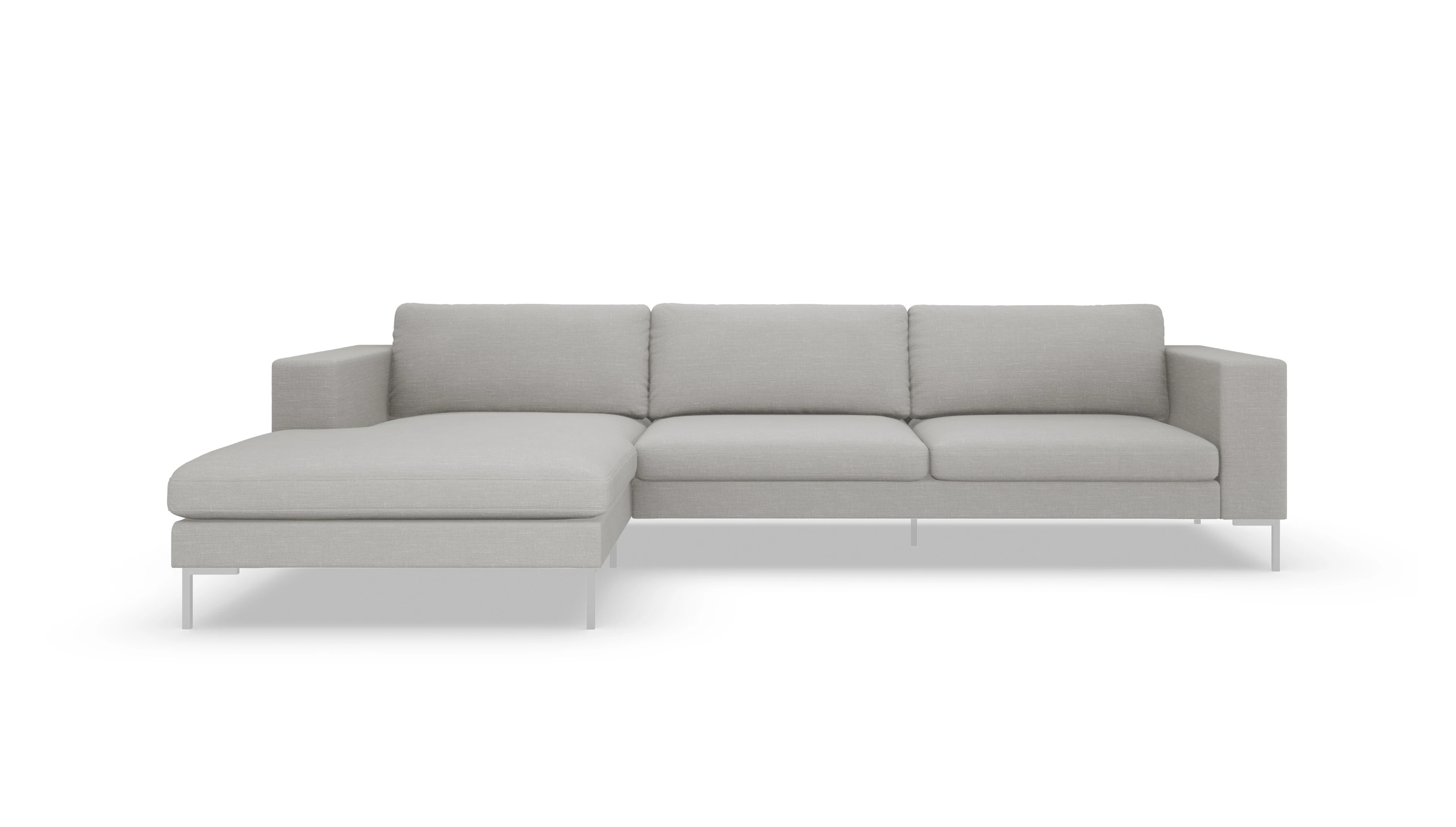 Ansicht des Produktes Paludan Sofa mit Rec links in Stoff grau