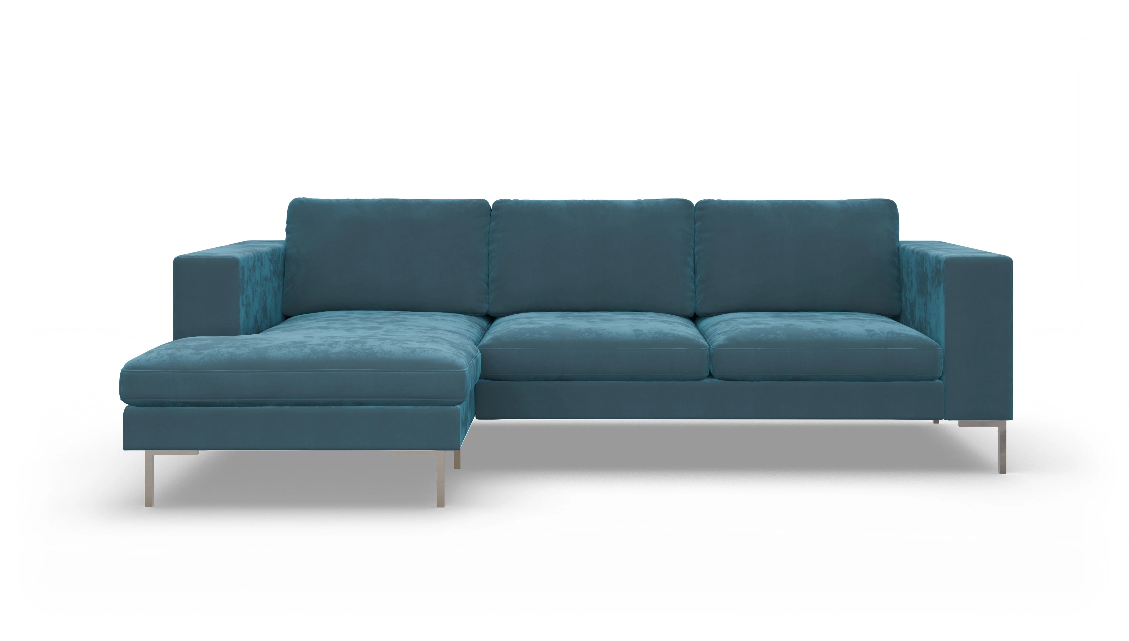 Ansicht des Produktes Paludan Sofa mit Rec links in Samt blau