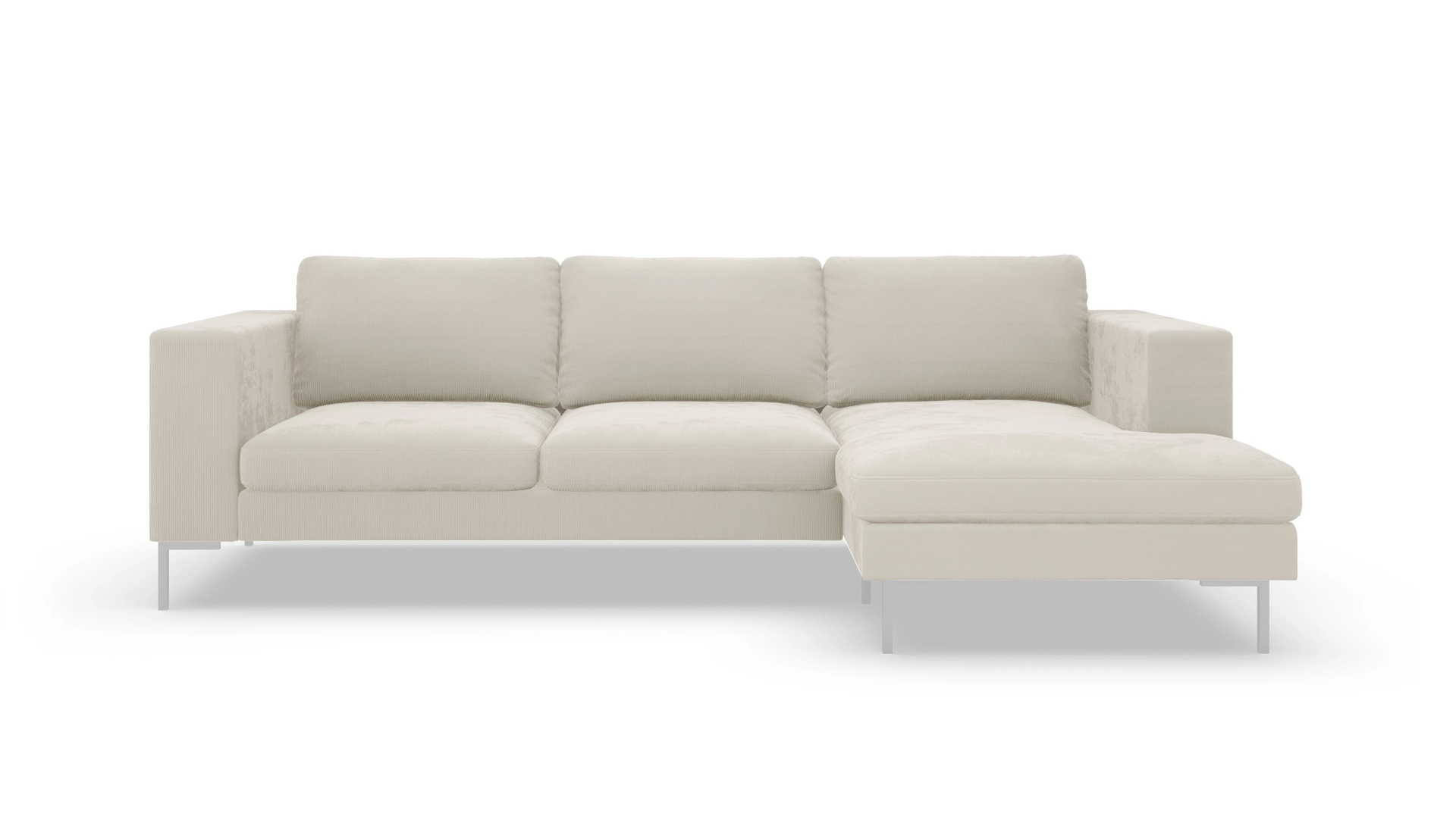 Ansicht des Produktes Paludan Sofa mit Rec rechts in Cord weiß